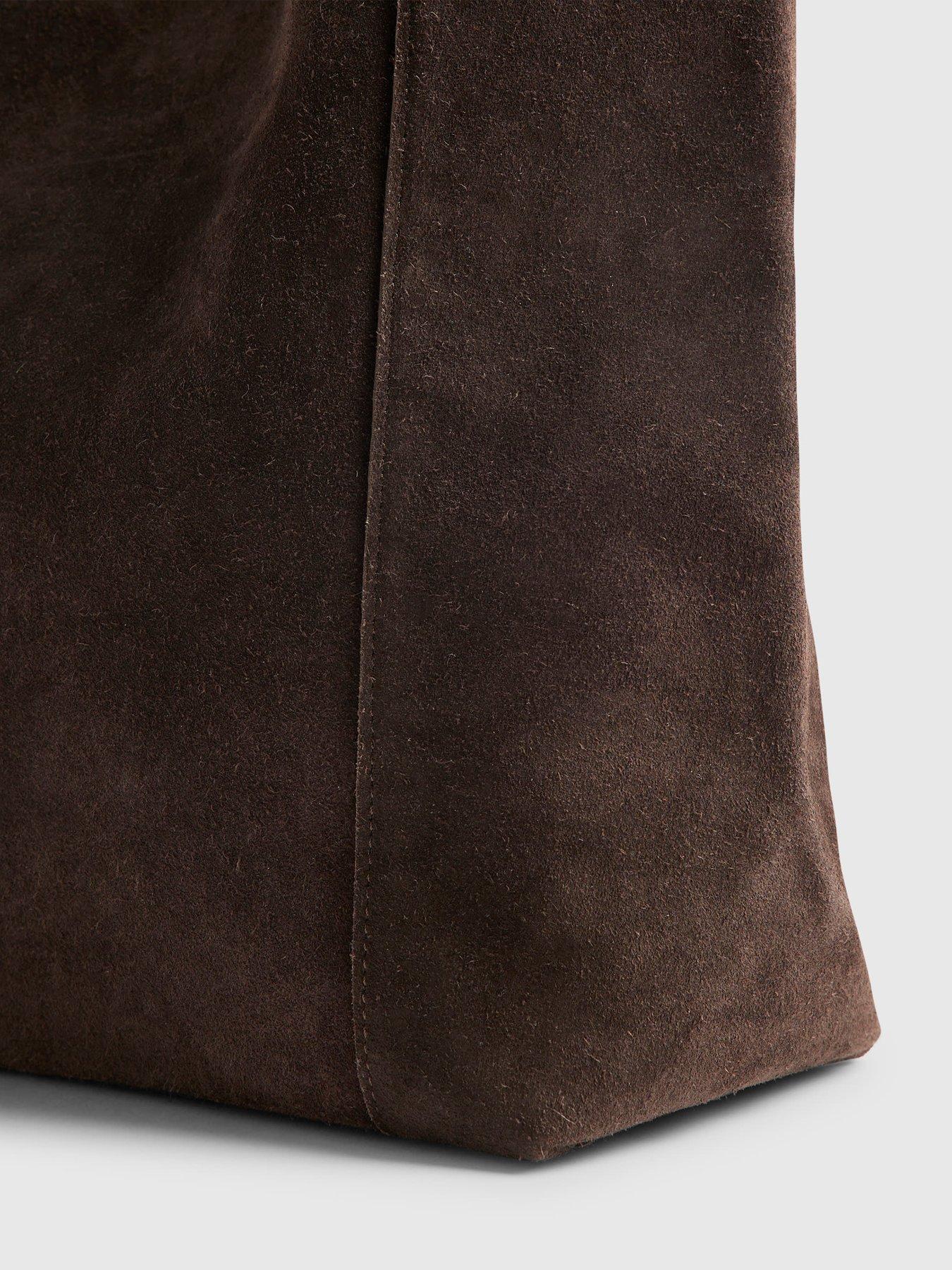 Image 4 of 4 of River Island Suede Panelled Slouch Bag - Brown