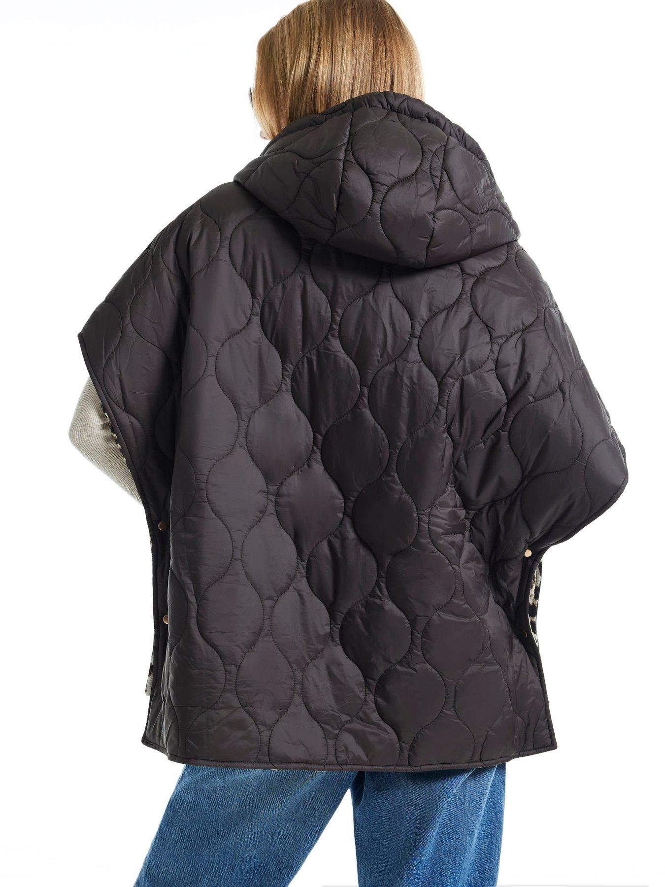 Image 2 of 3 of River Island Quilted Puffer Cape - Brown