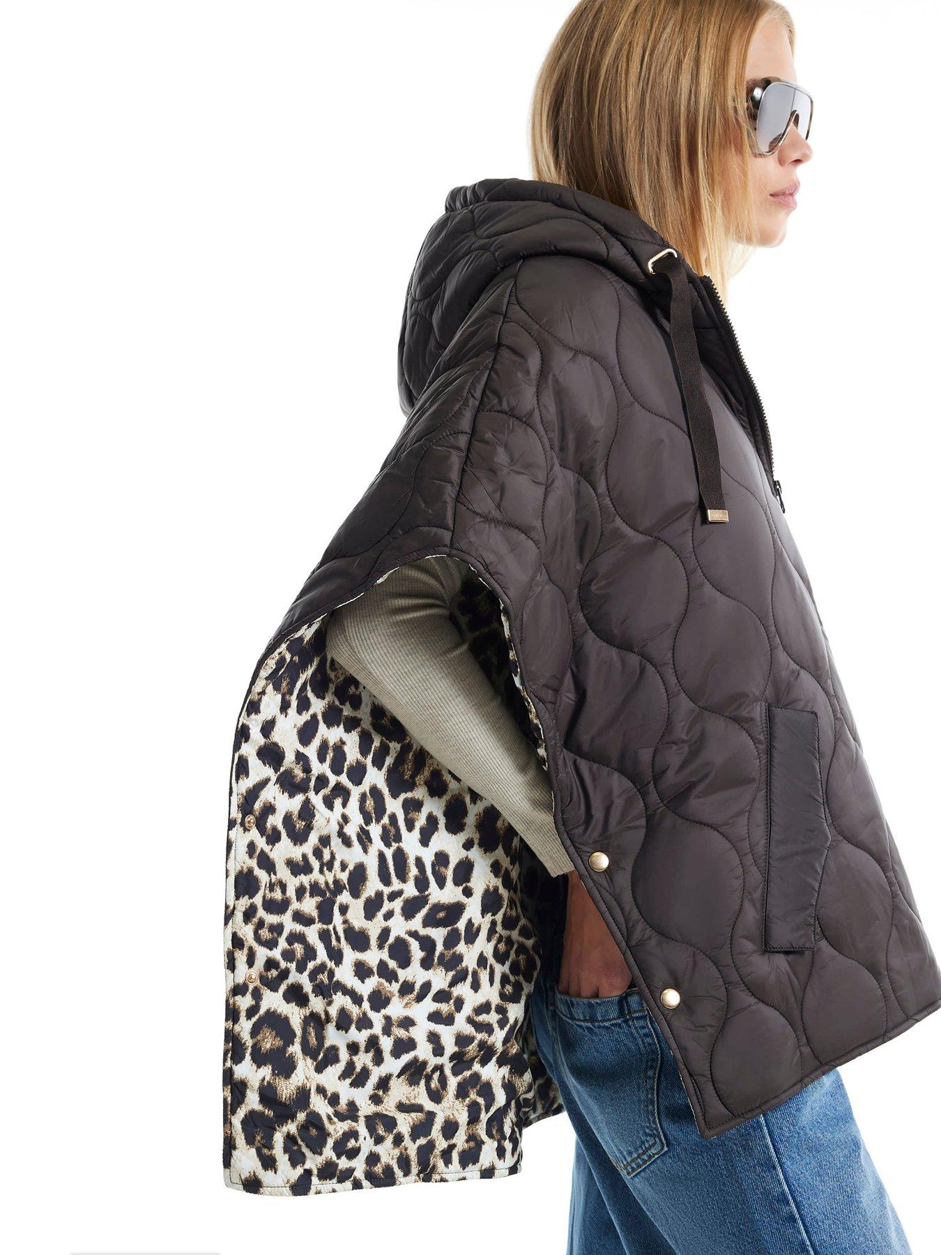 Image 3 of 3 of River Island Quilted Puffer Cape - Brown