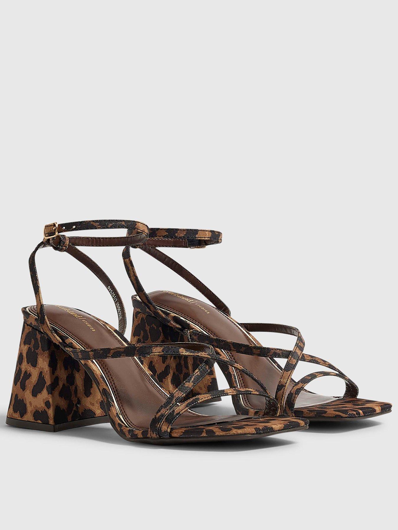 Image 2 of 4 of River Island Leopard Block Heel Sandals