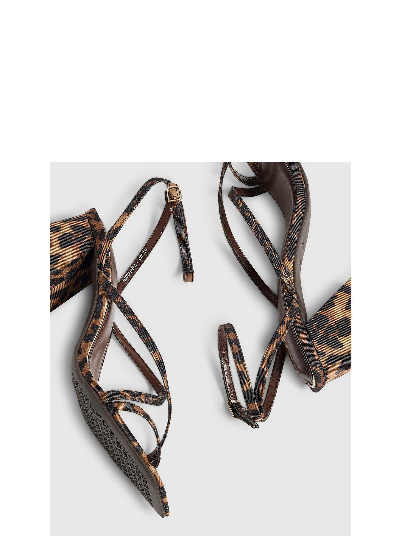 Image 4 of 4 of River Island Leopard Block Heel Sandals