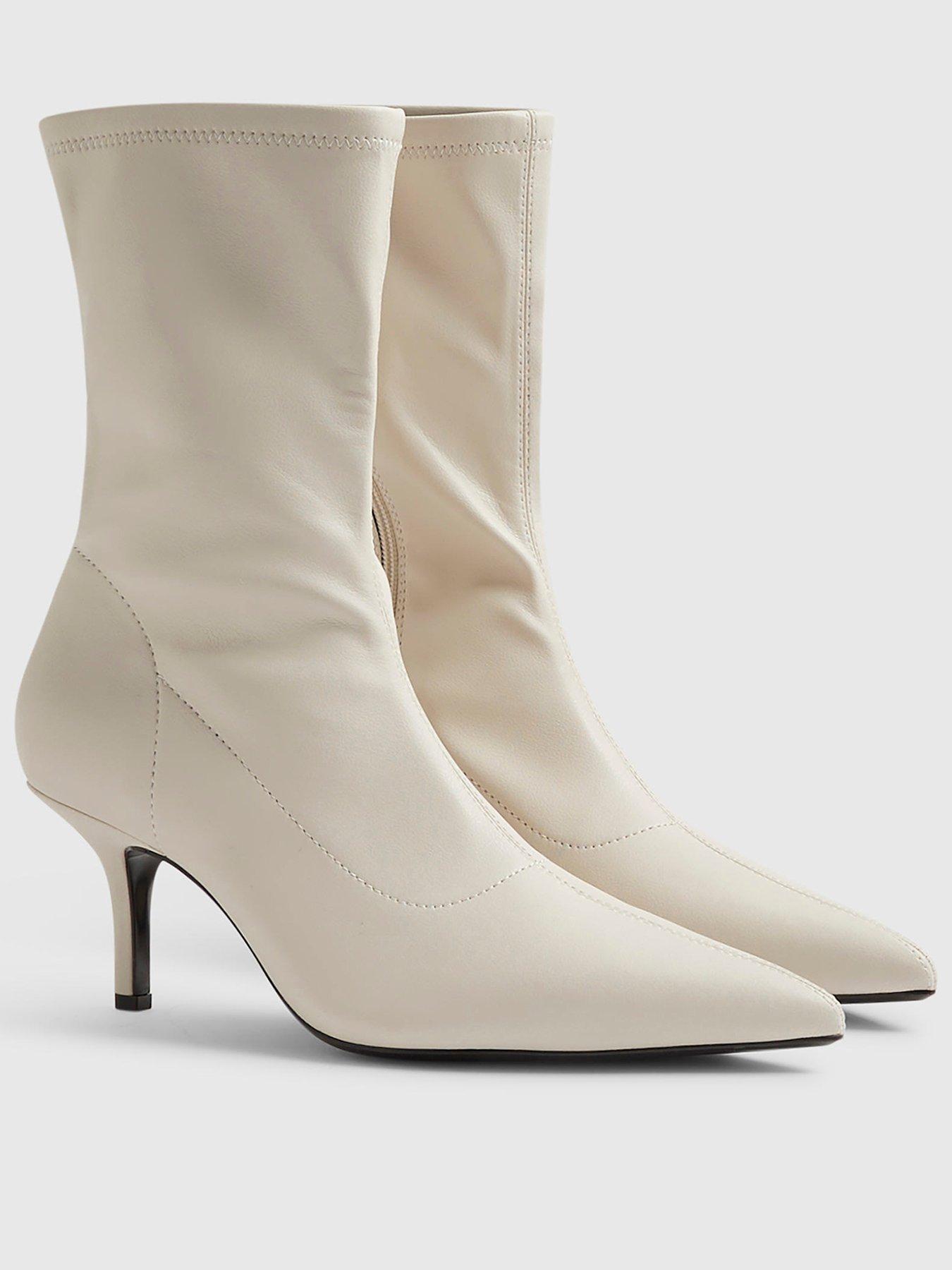 Image 2 of 4 of River Island High Sock Heeled Ankle Boots