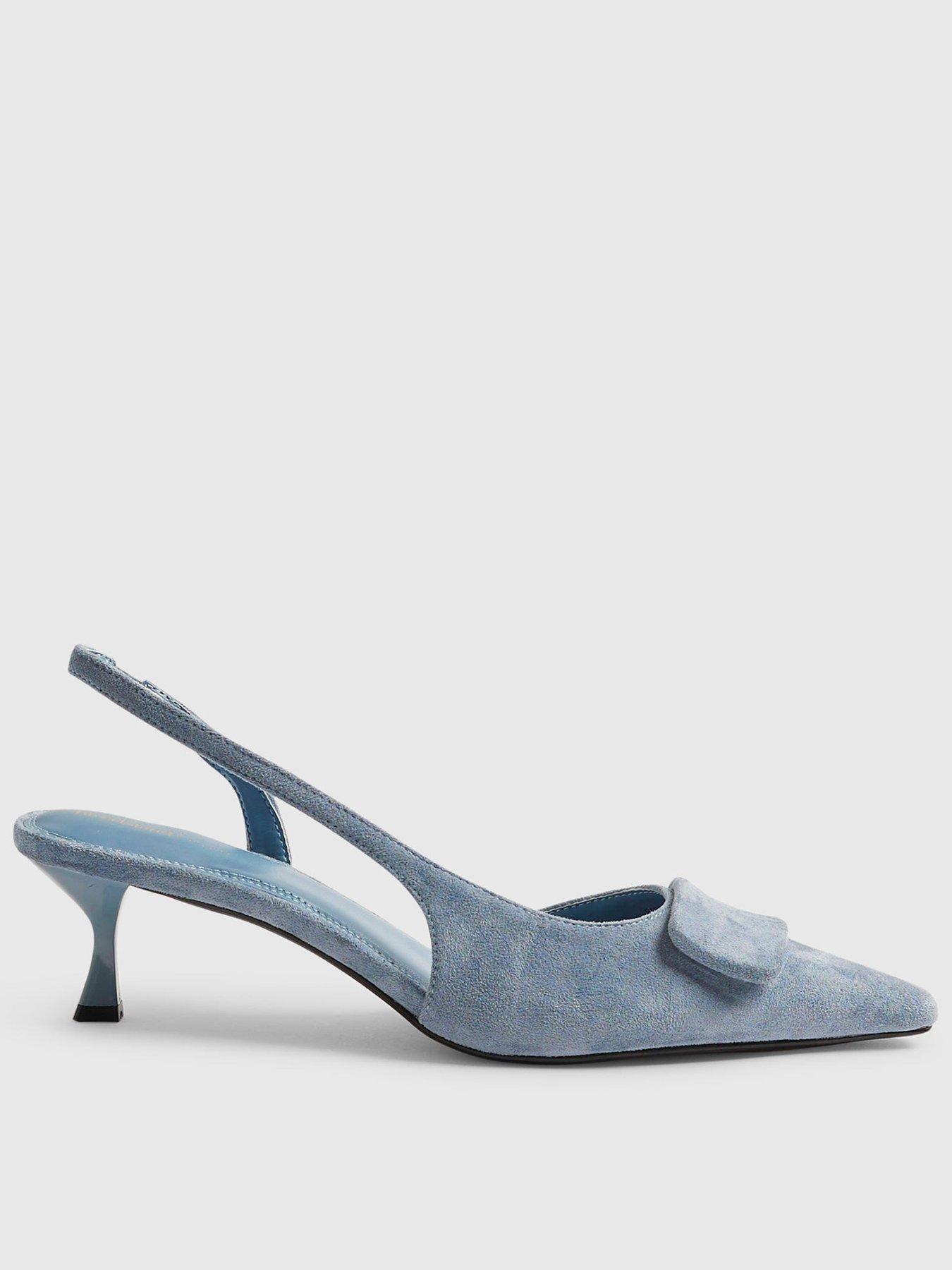 Image 2 of 4 of River Island Faux Suede Slingback Court Heels