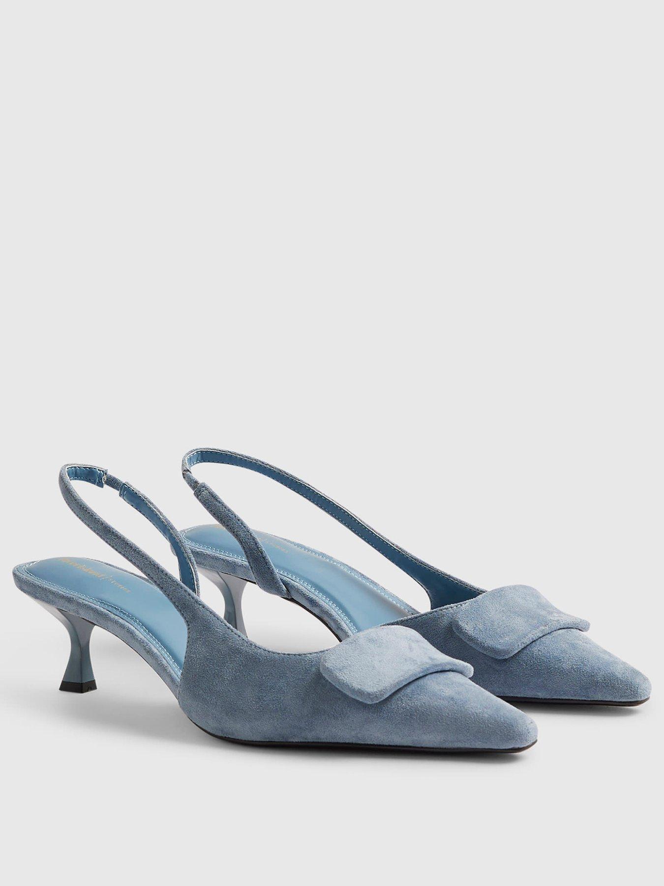 Image 3 of 4 of River Island Faux Suede Slingback Court Heels