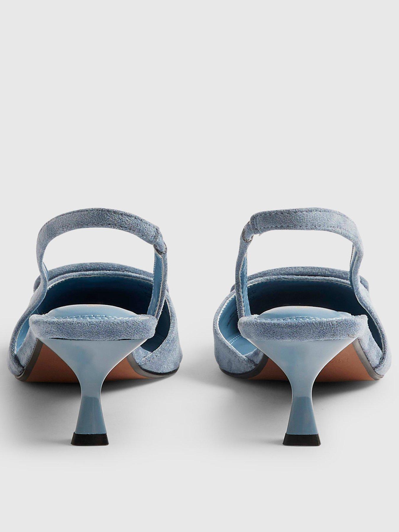 Image 4 of 4 of River Island Faux Suede Slingback Court Heels