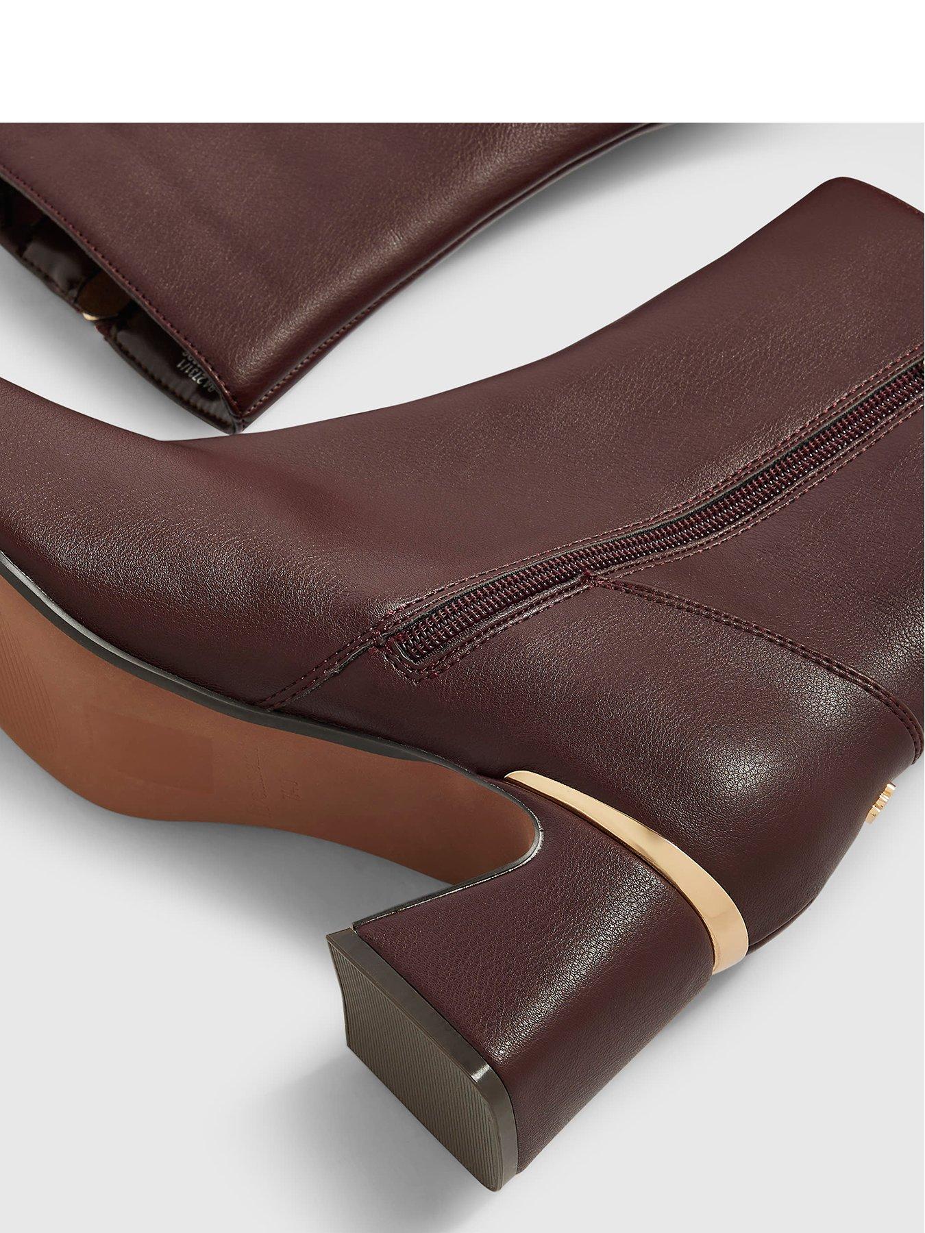 Image 4 of 4 of River Island Burgundy Toe Cap Ankle Boots