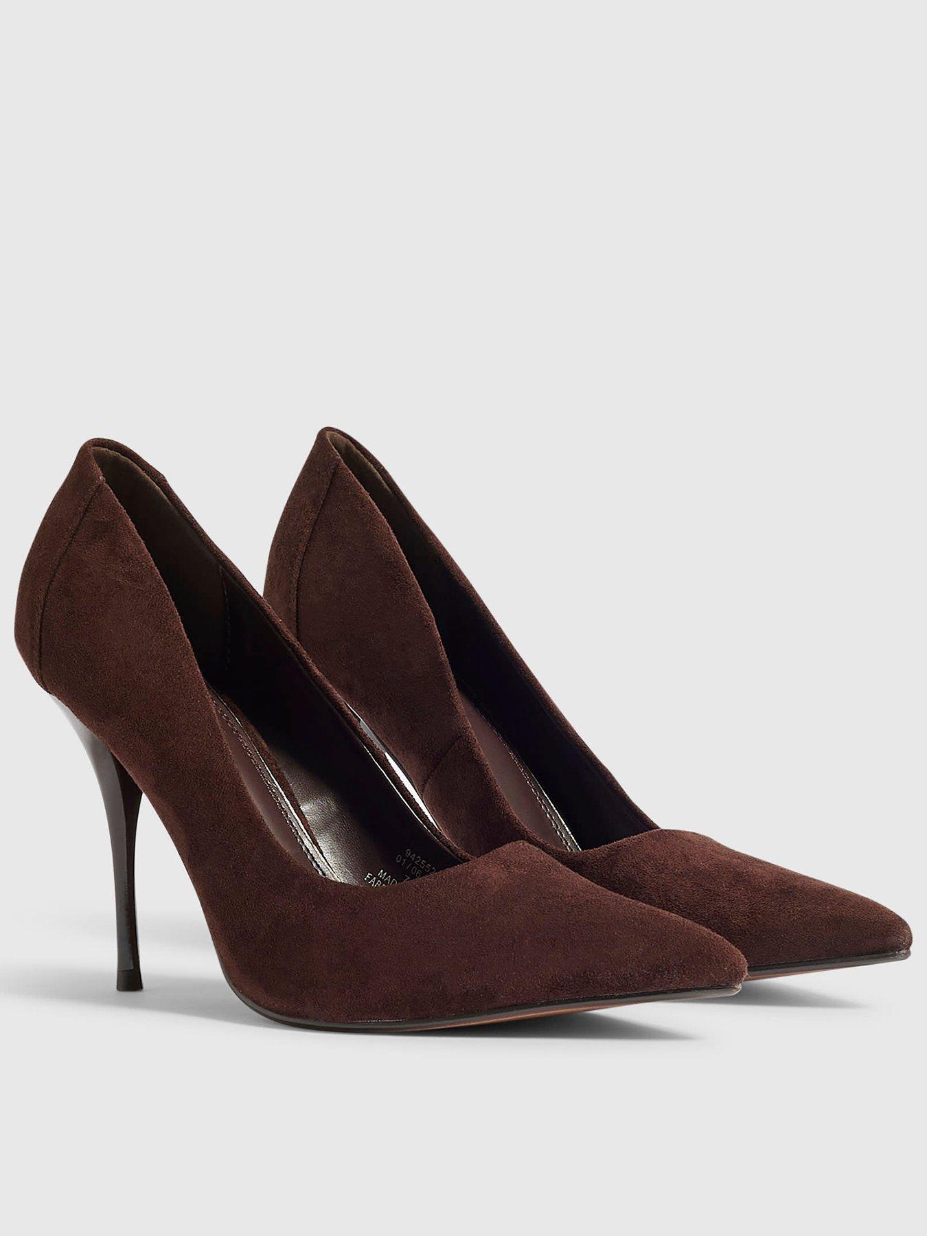 Image 2 of 4 of River Island Faux Suede Court Heels
