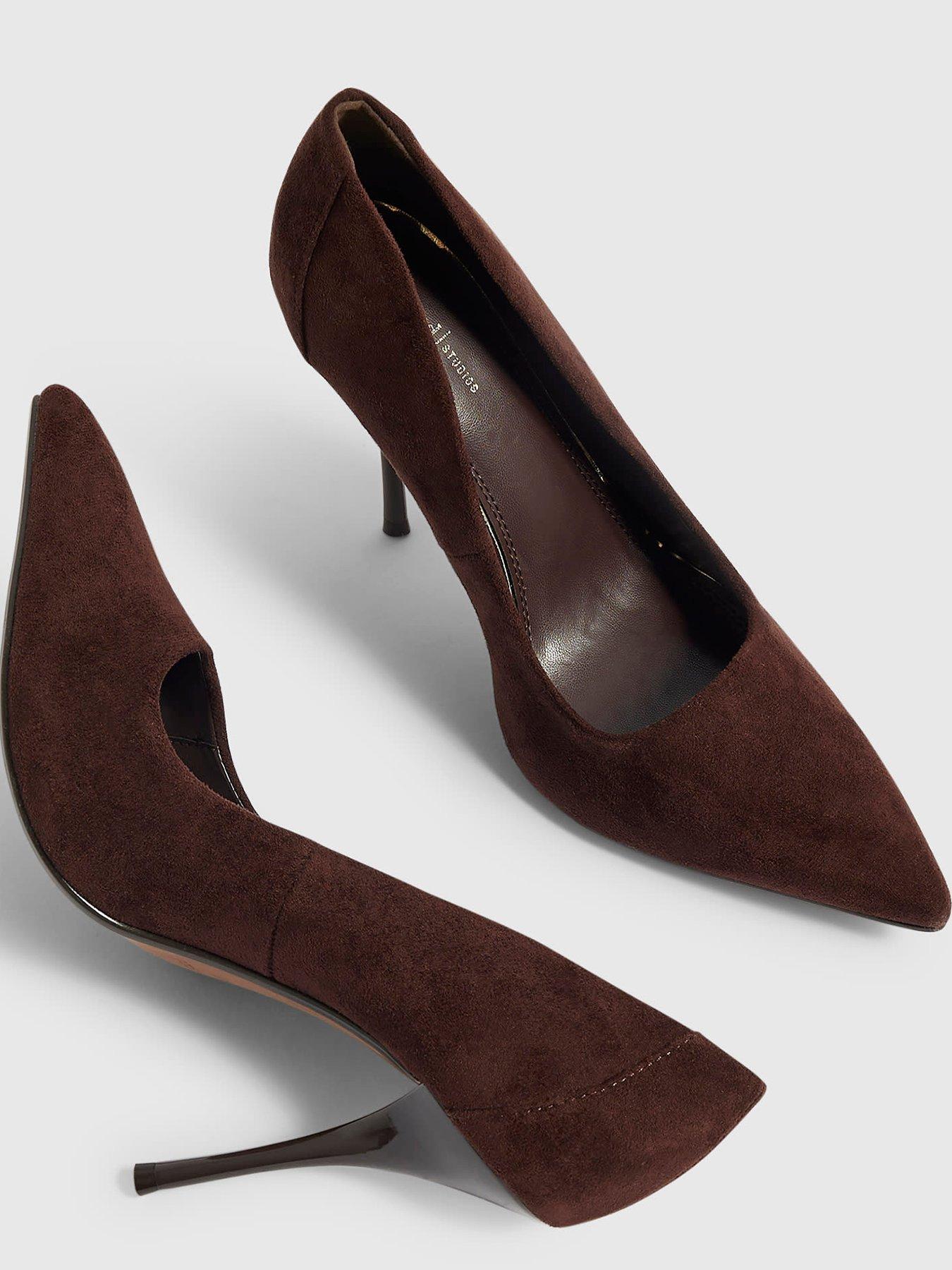 Image 4 of 4 of River Island Faux Suede Court Heels