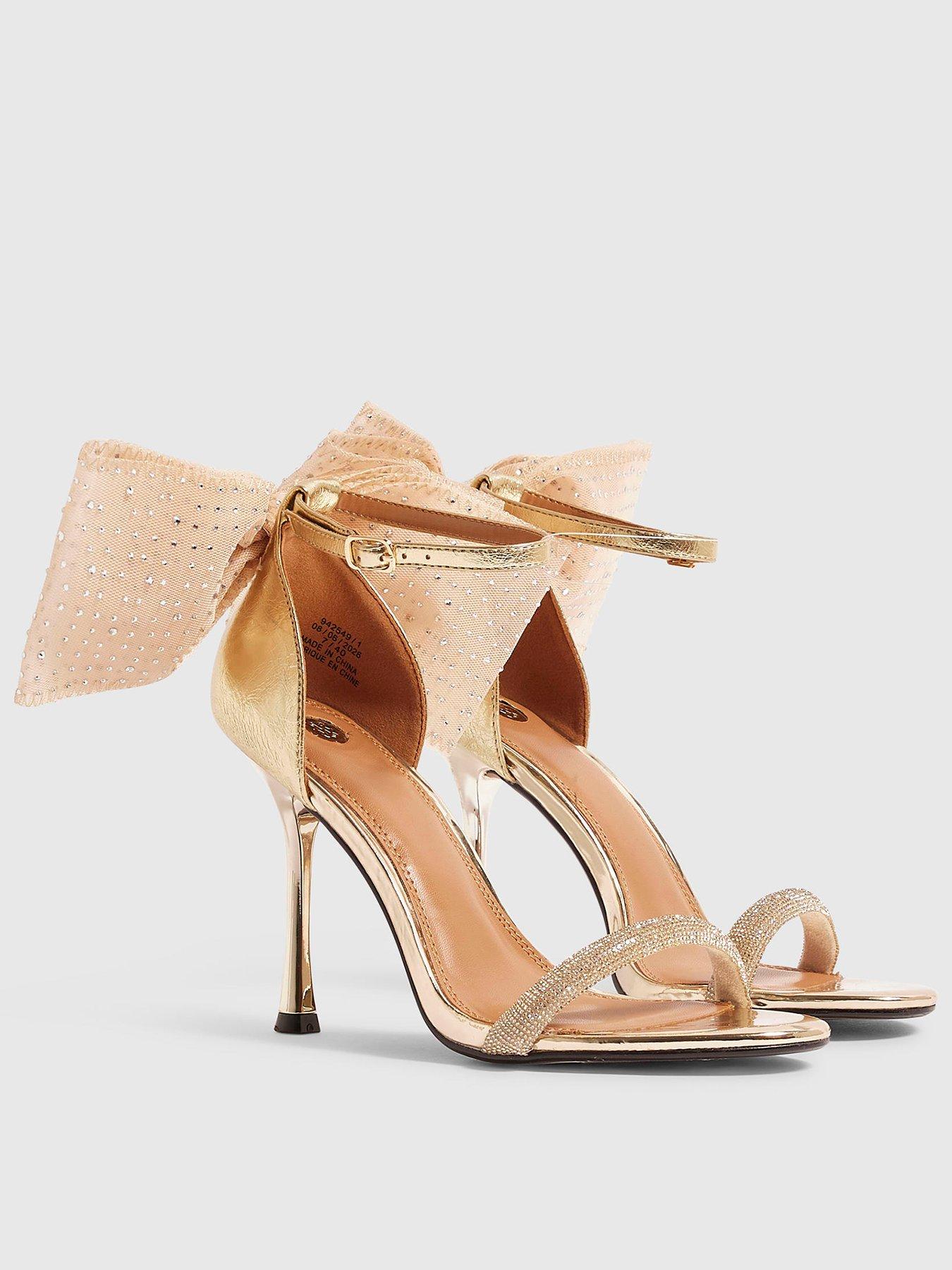 Image 2 of 4 of River Island Bow Strappy Heeled Sandals