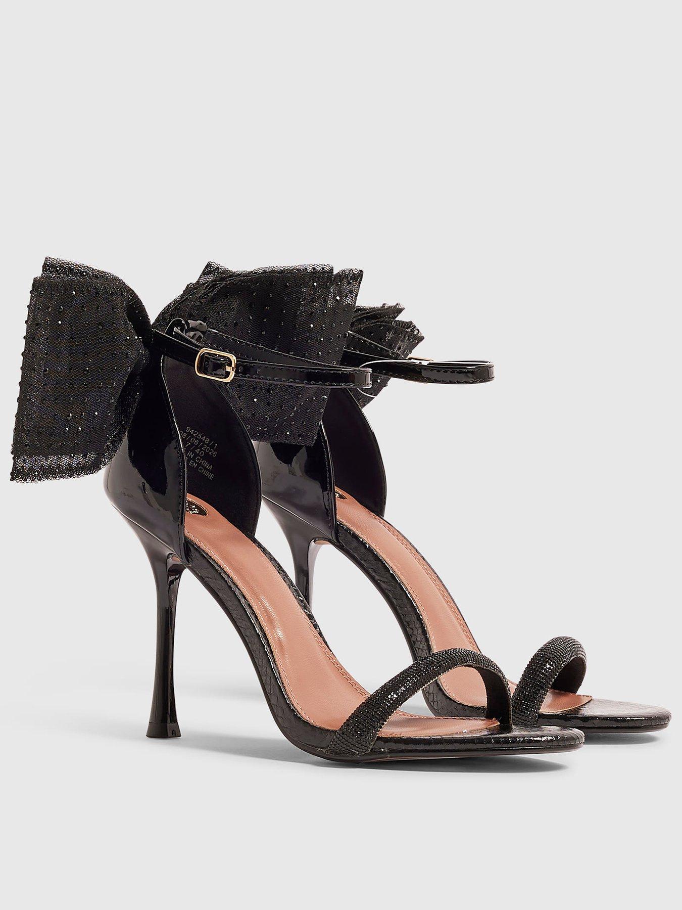 Image 2 of 4 of River Island Bow Strappy Heeled Sandals