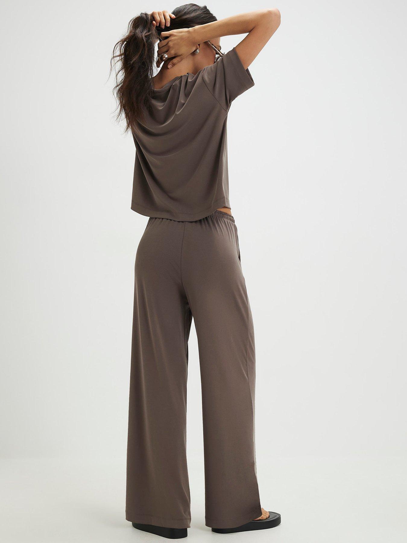 Image 2 of 3 of River Island Soft Touch Wide Leg Trousers