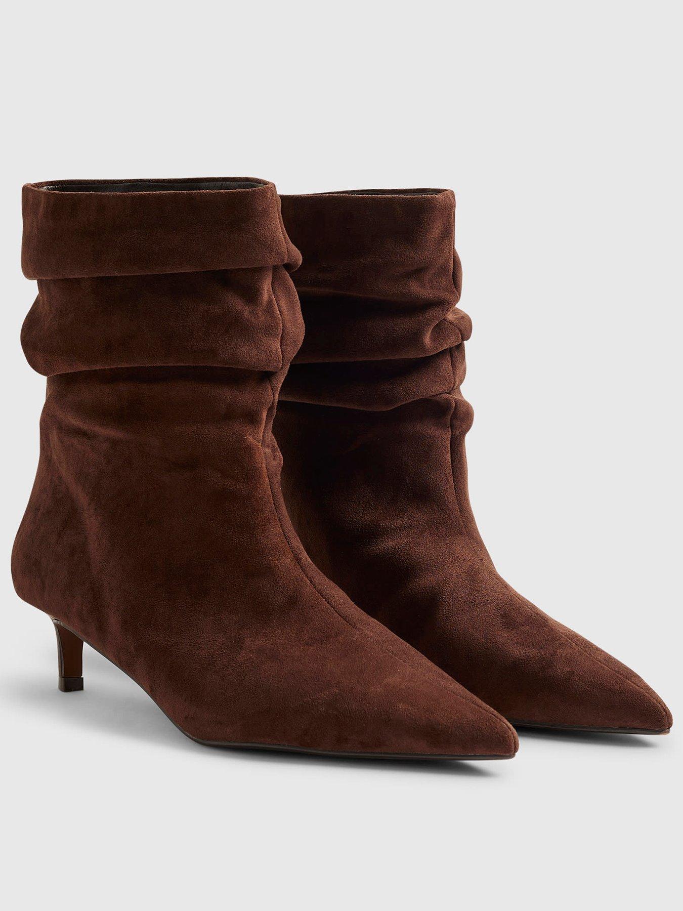 Image 2 of 4 of River Island Faux Suede Slouchy Point Toe Boots