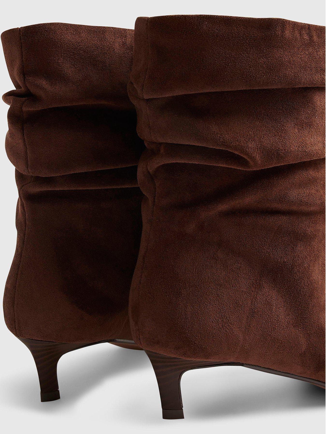 Image 4 of 4 of River Island Faux Suede Slouchy Point Toe Boots