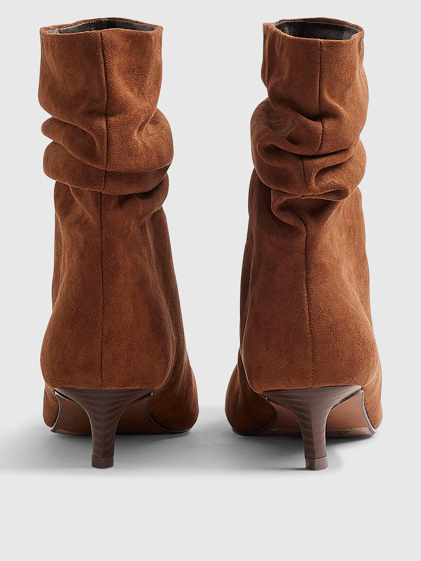 Image 2 of 4 of River Island Faux Suede Slouchy Point Toe Boots