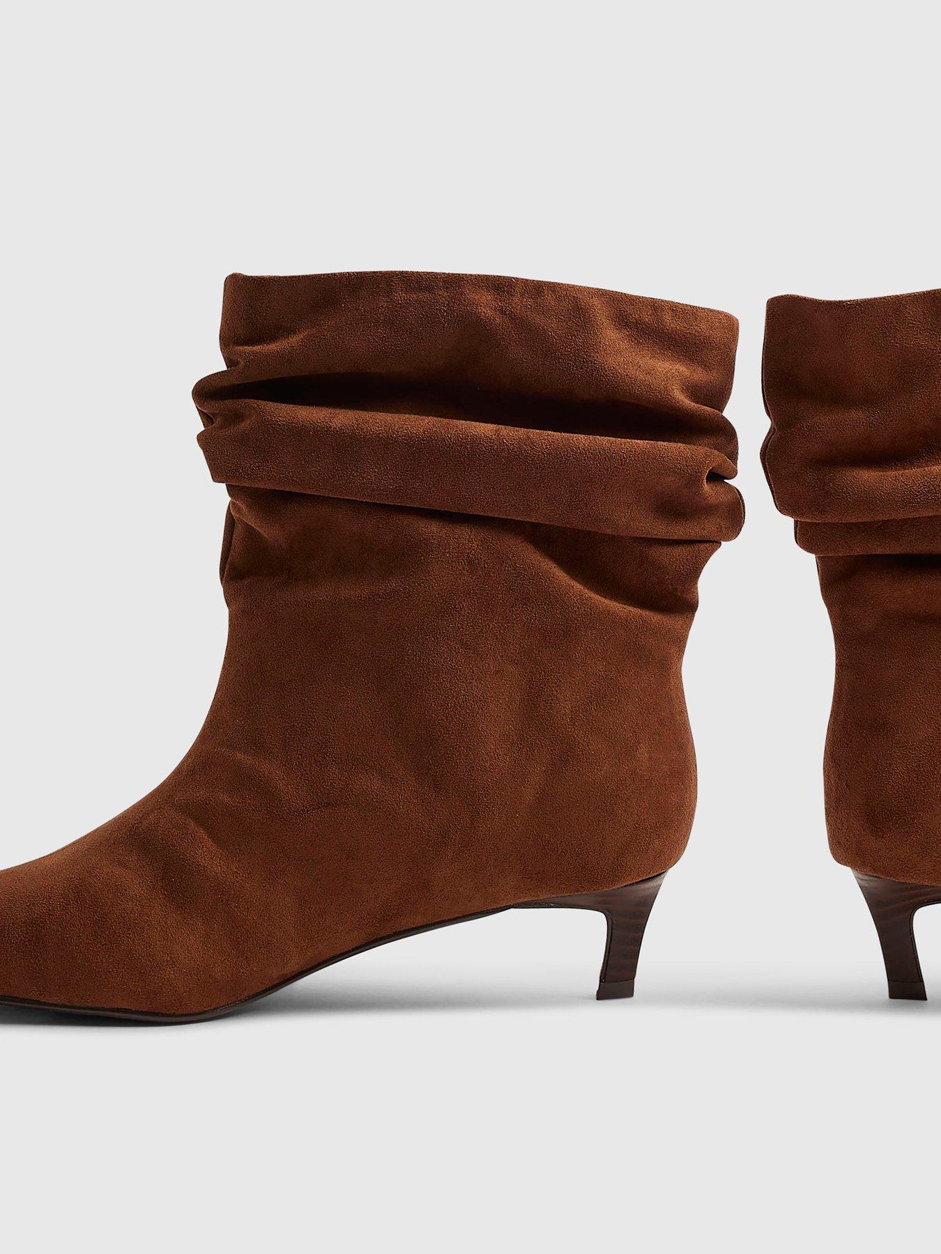 Image 4 of 4 of River Island Faux Suede Slouchy Point Toe Boots