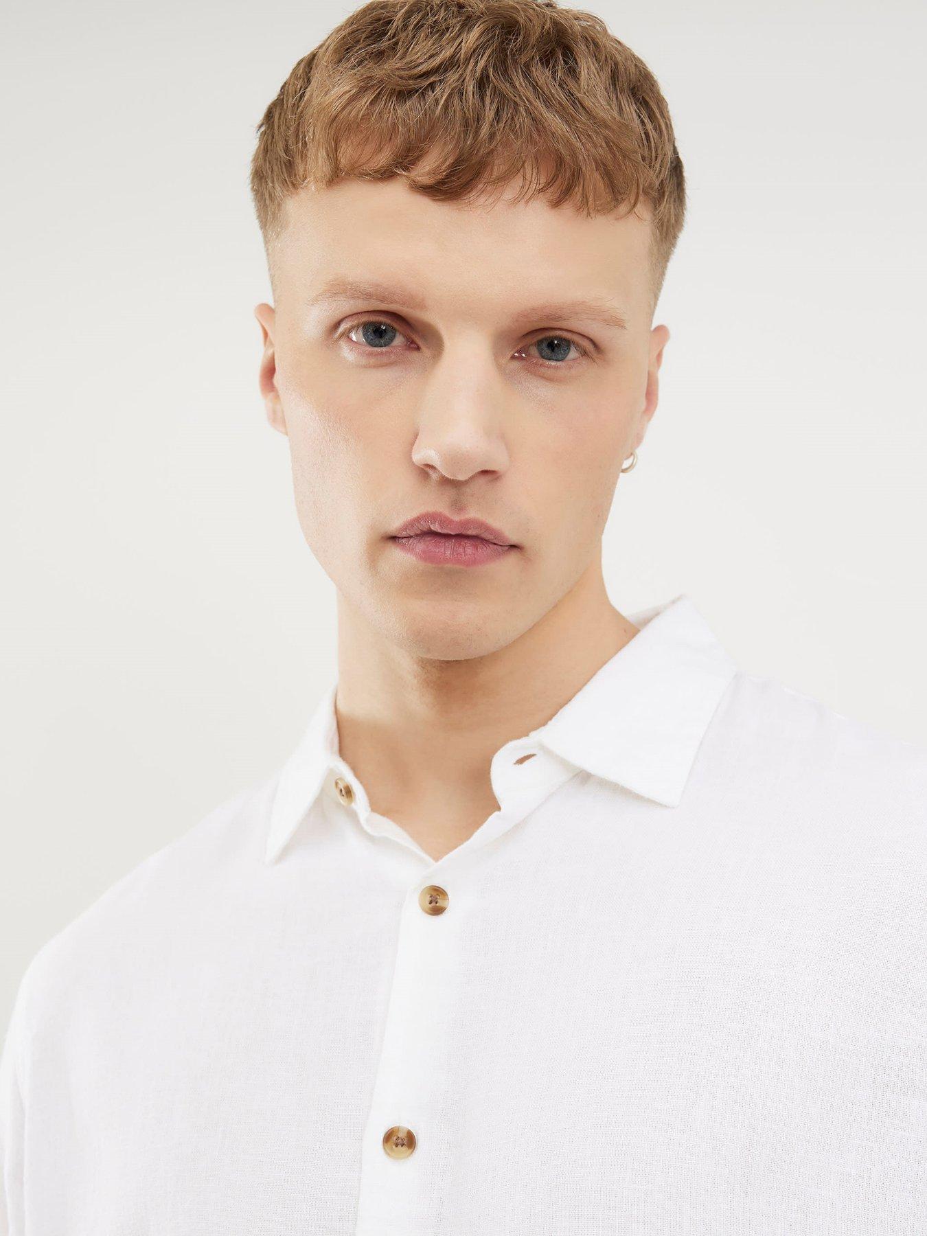 Image 4 of 4 of River Island Regular Fit Linen Blend Shirt