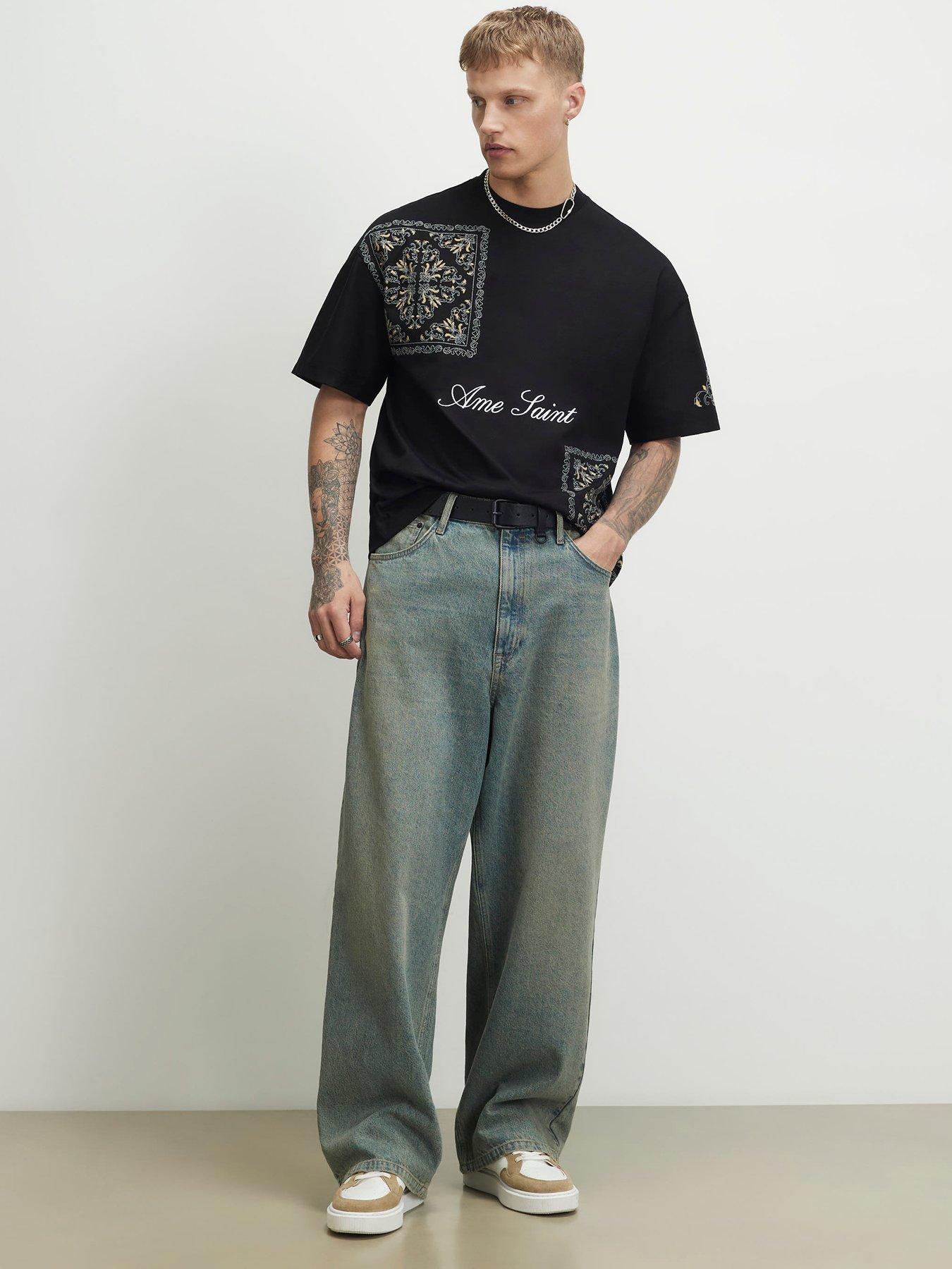 Image 2 of 4 of River Island Cotton Ame Saint Midweight T-shirt