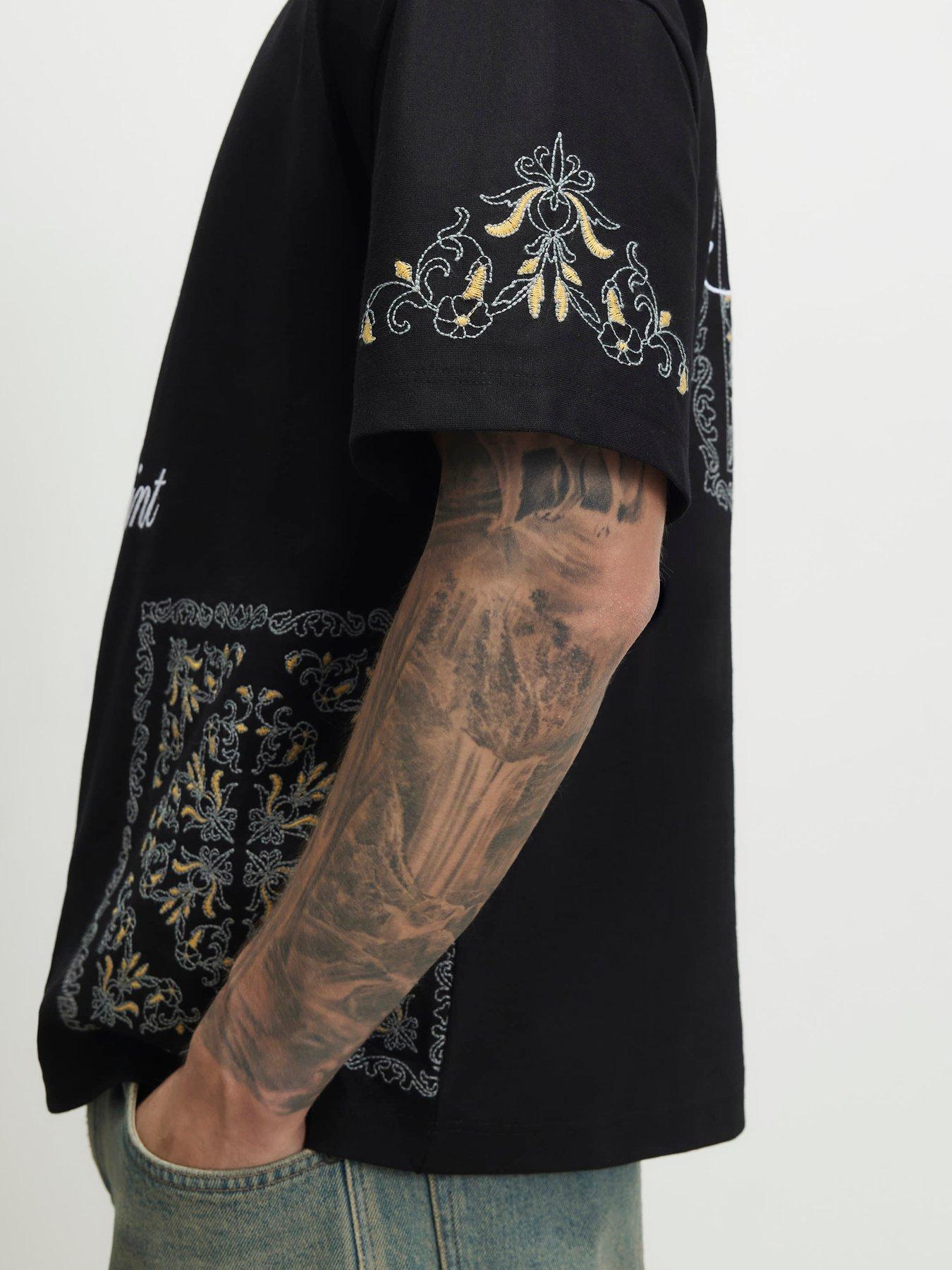 Image 4 of 4 of River Island Cotton Ame Saint Midweight T-shirt