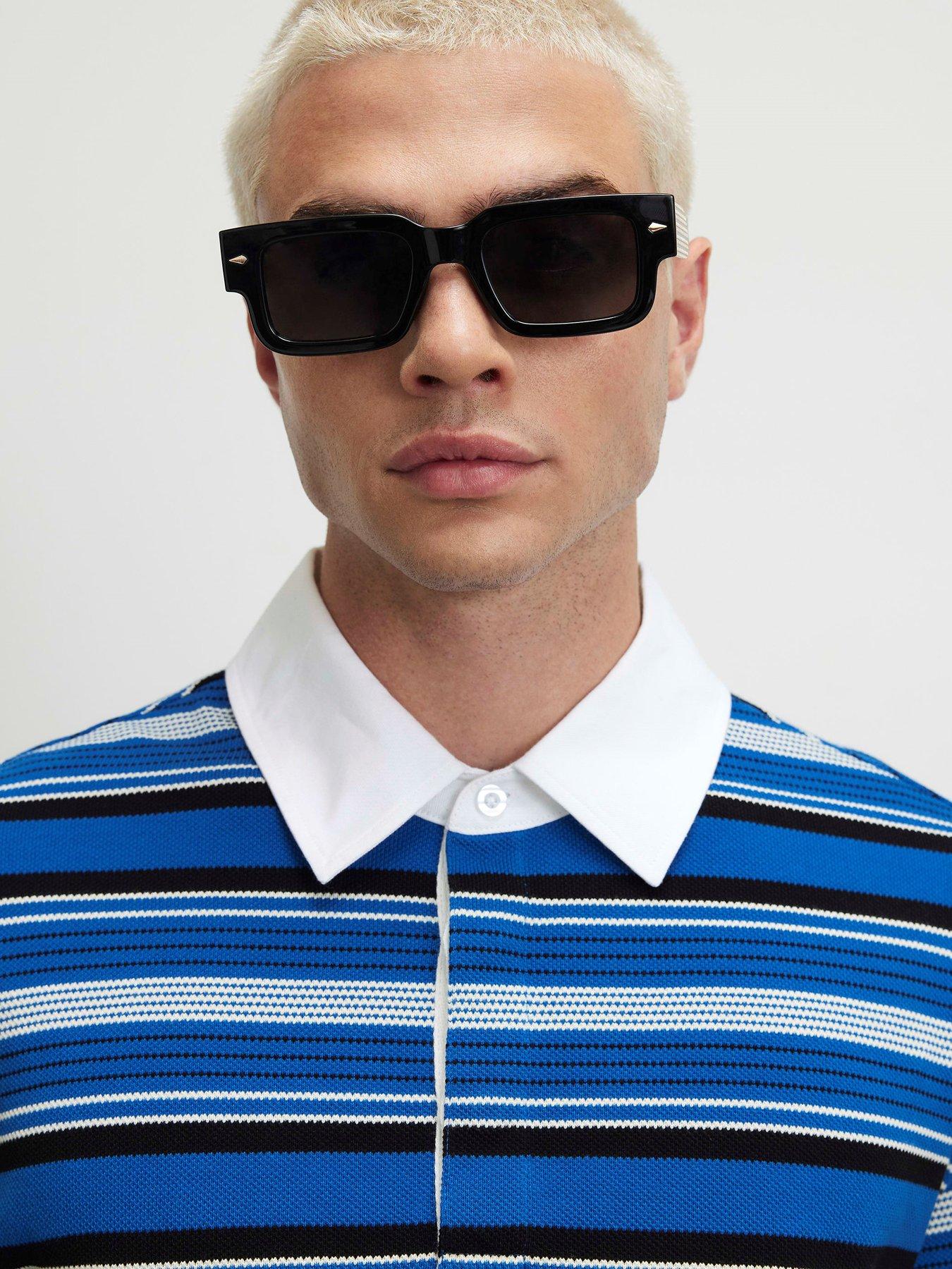 Image 4 of 4 of River Island Oversized Fit Cotton Striped Polo Shirt