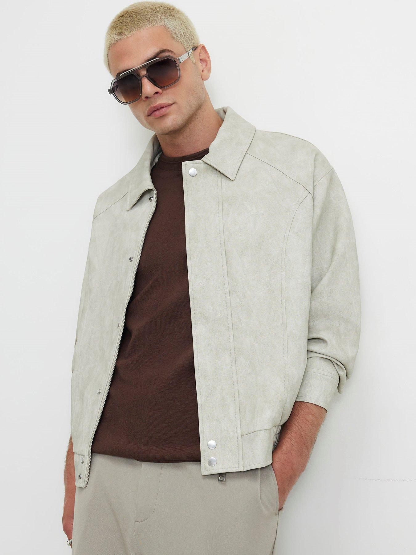 Image 1 of 4 of River Island Faux Leather Washed Jacket