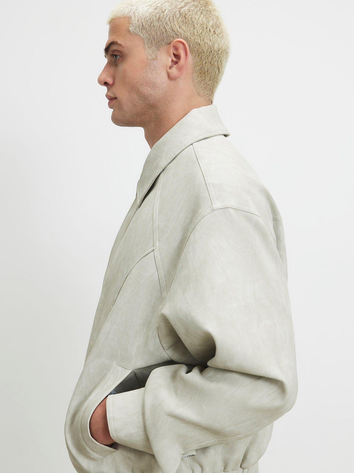 Image 4 of 4 of River Island Faux Leather Washed Jacket