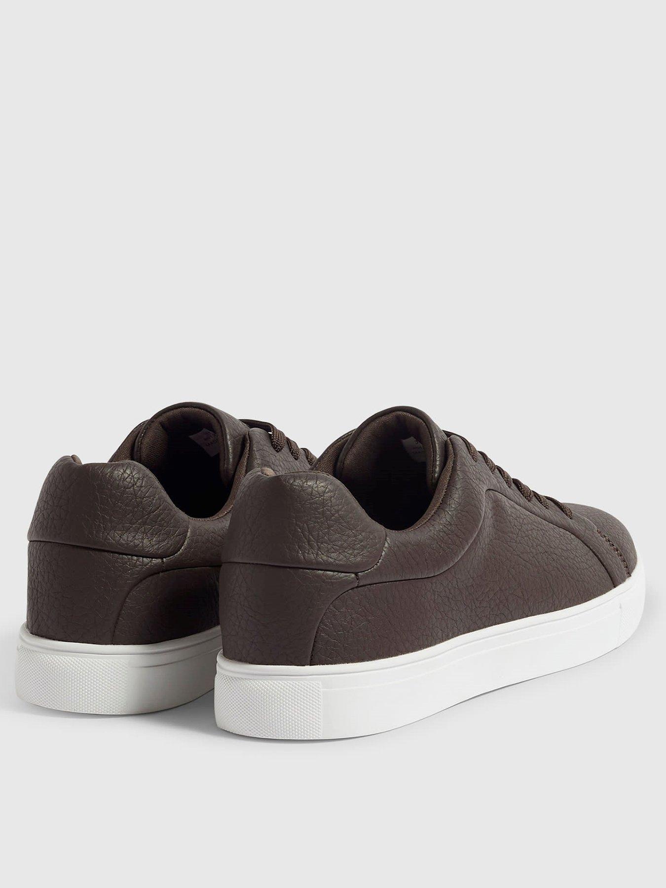Image 3 of 4 of River Island Faux Leather Grain Trainers