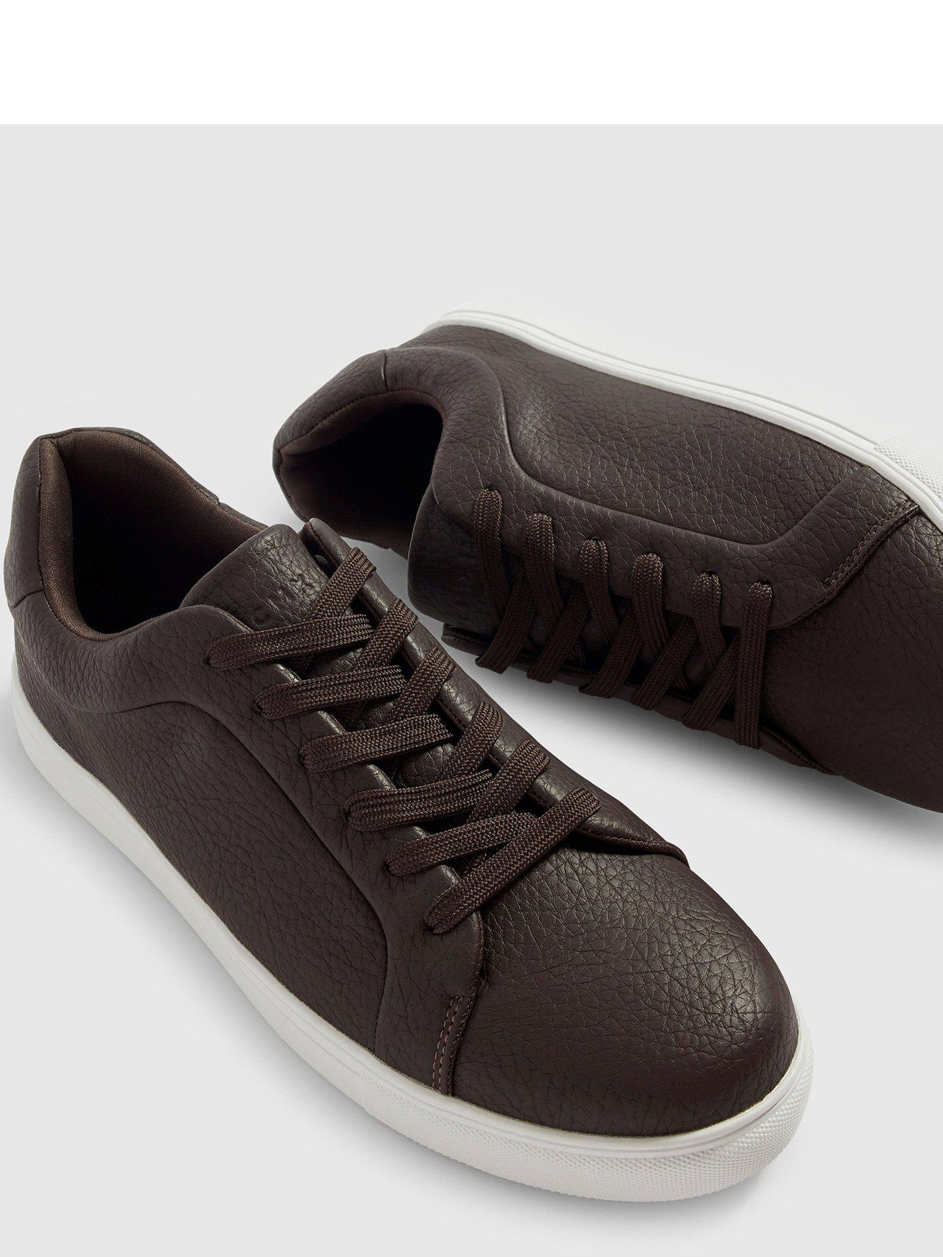 Image 4 of 4 of River Island Faux Leather Grain Trainers