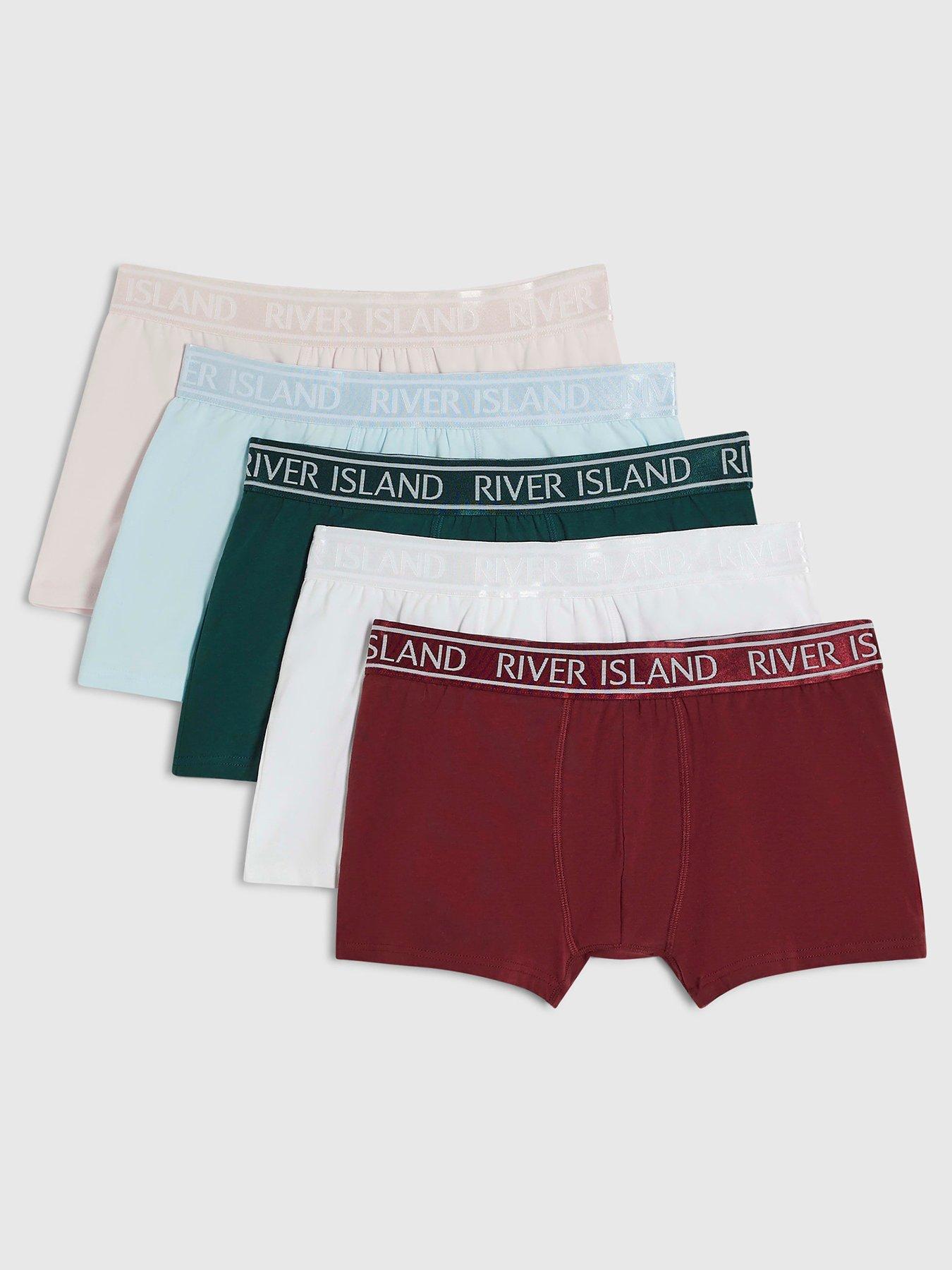 Image 1 of 3 of River Island White Pastel Colour Pack Of 5 Trunks