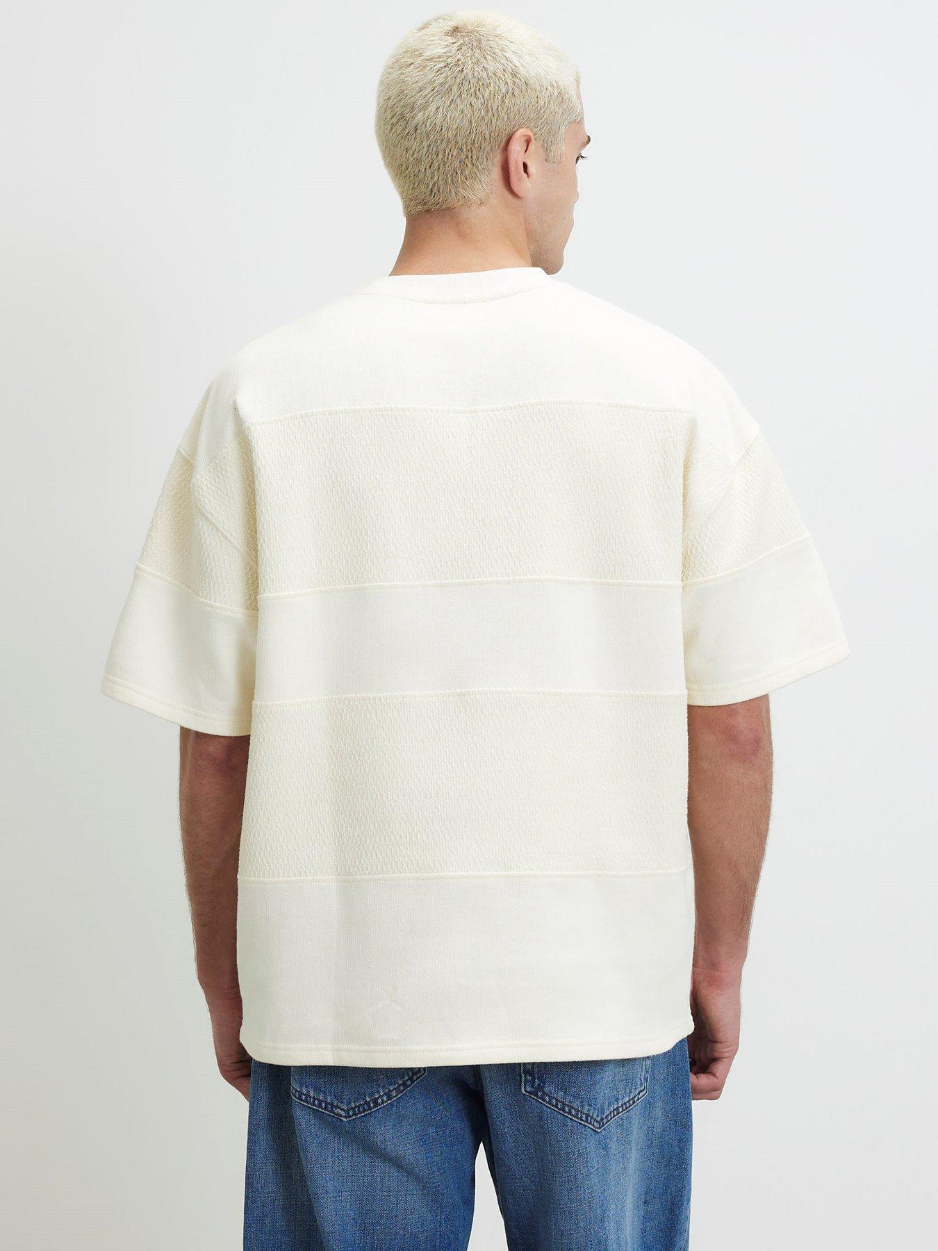 Image 2 of 4 of River Island Cream Cotton Ame Saint Stripe T-shirt