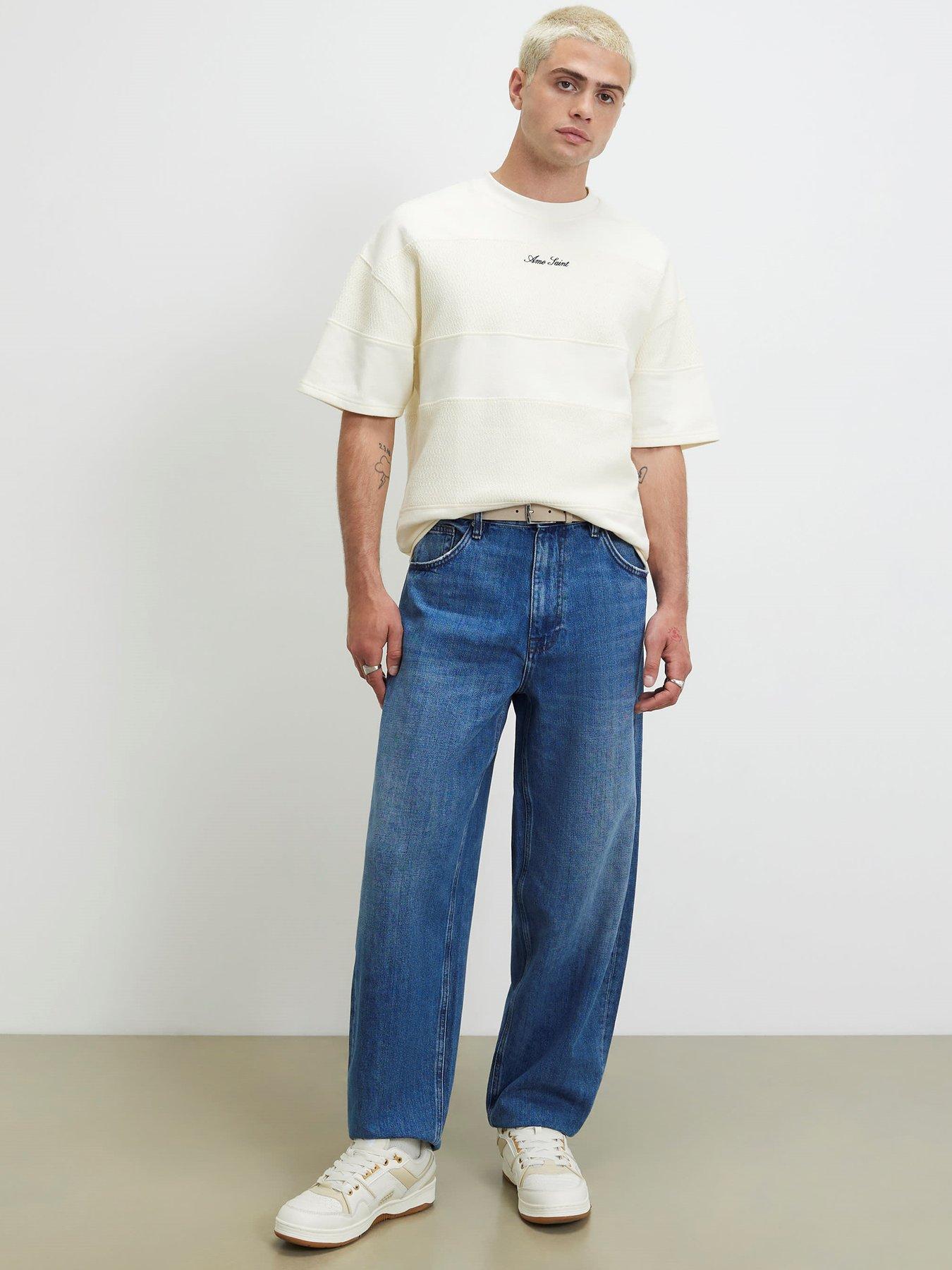 Image 3 of 4 of River Island Cream Cotton Ame Saint Stripe T-shirt