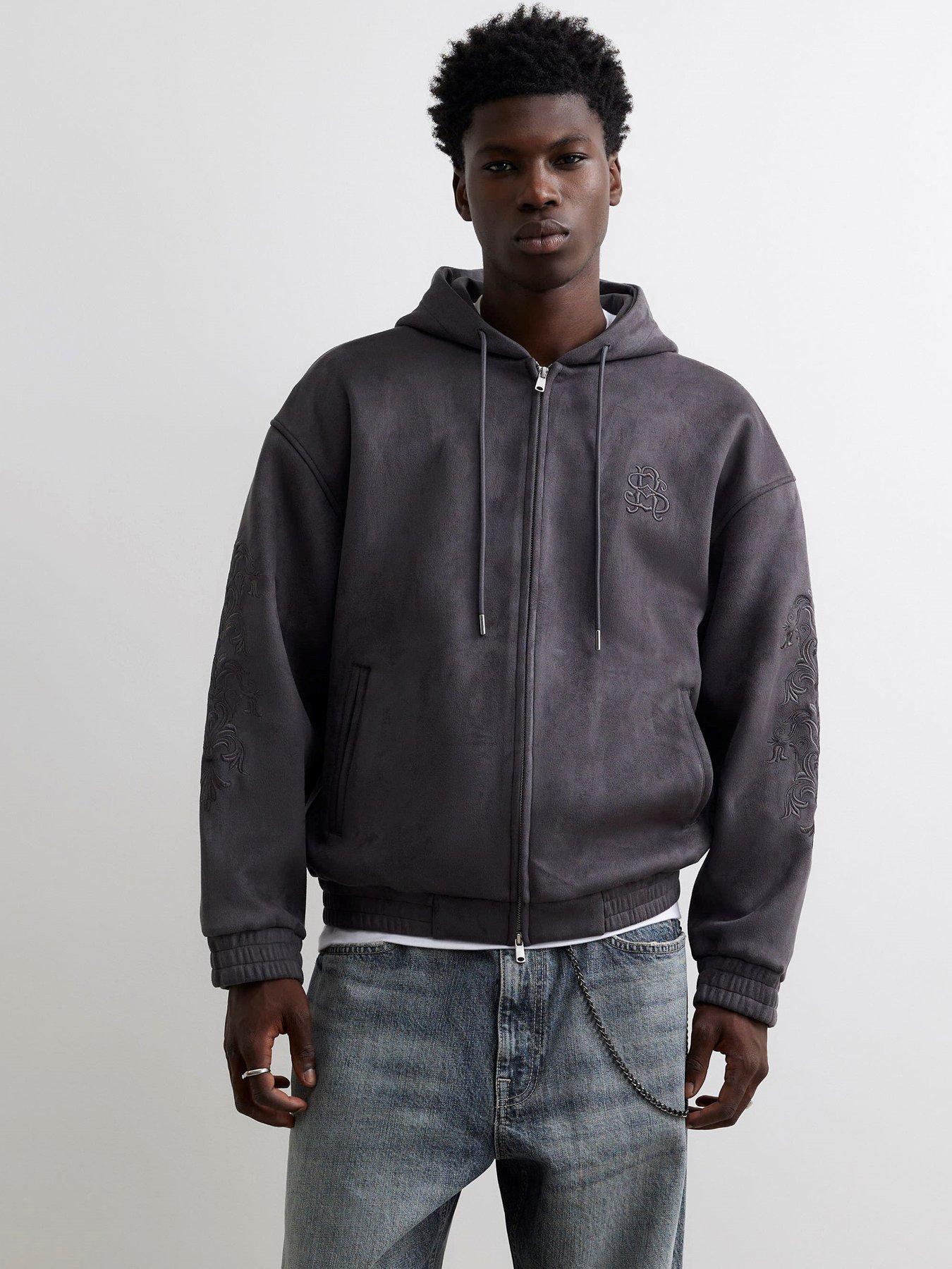 Image 1 of 4 of River Island Cotton Baroque Zip Through Hoodie