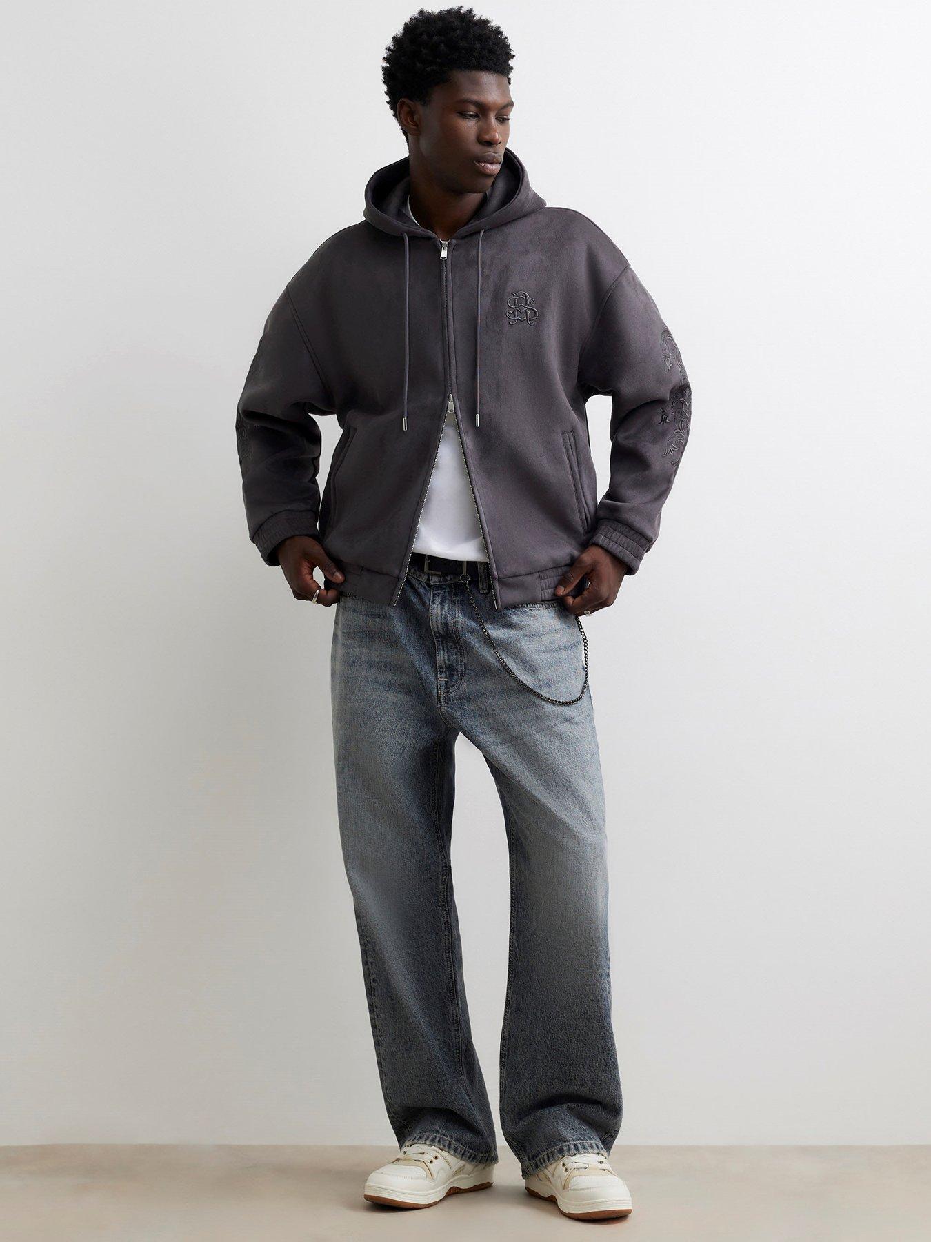 Image 3 of 4 of River Island Cotton Baroque Zip Through Hoodie