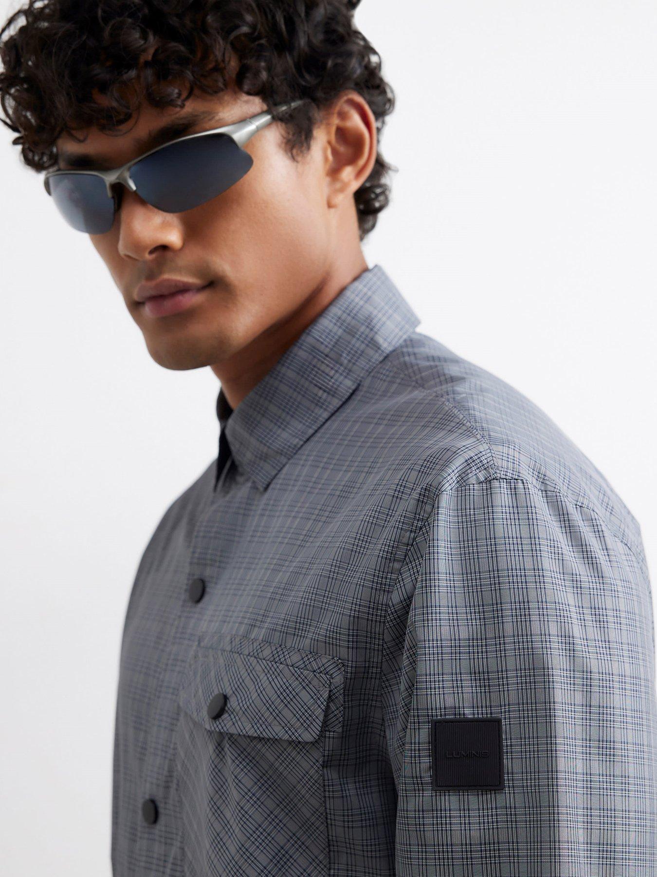 Image 4 of 4 of River Island Regular Fit Nylon Check Utility Shirt