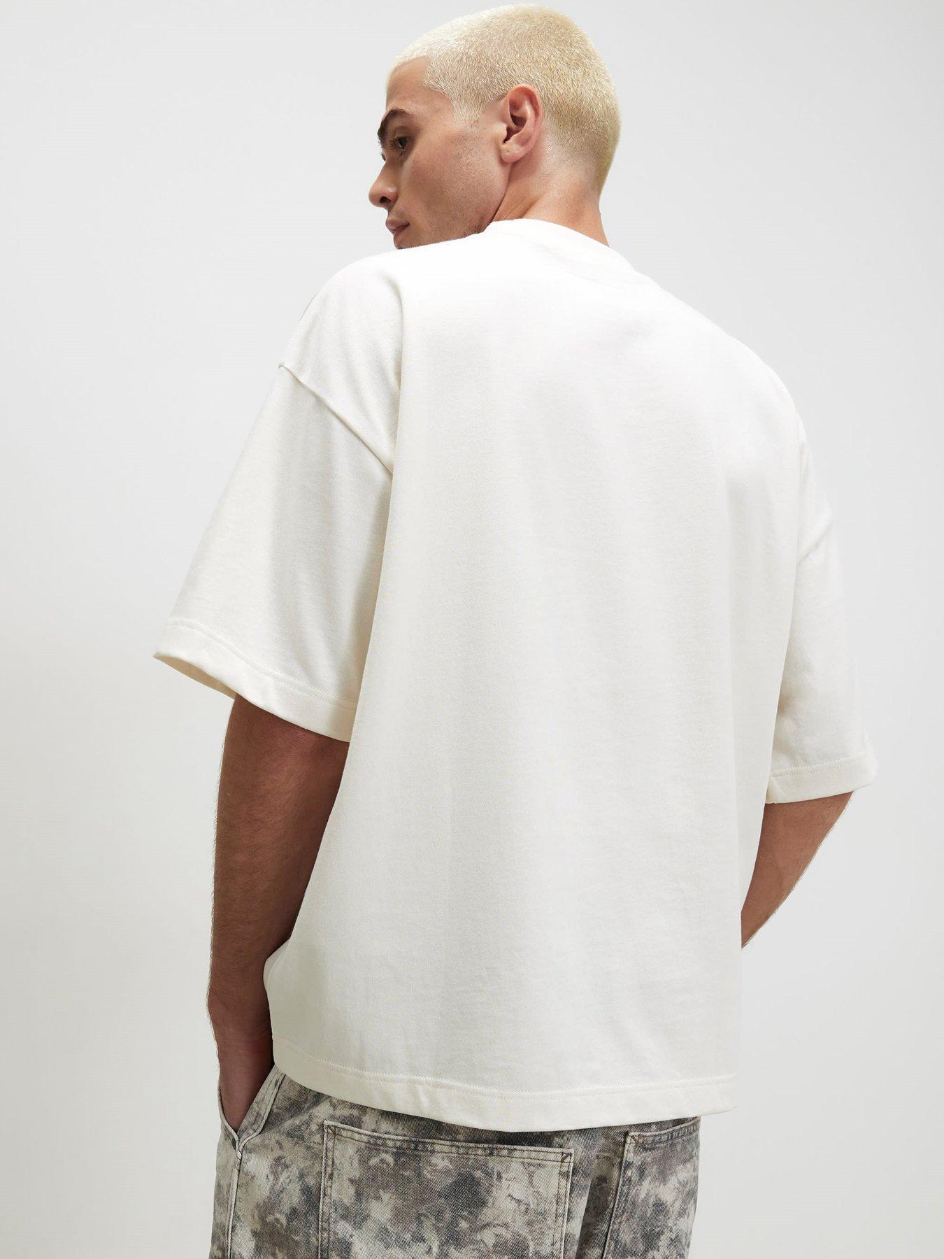 Image 2 of 4 of River Island Cream Cotton Saint College T-shirt