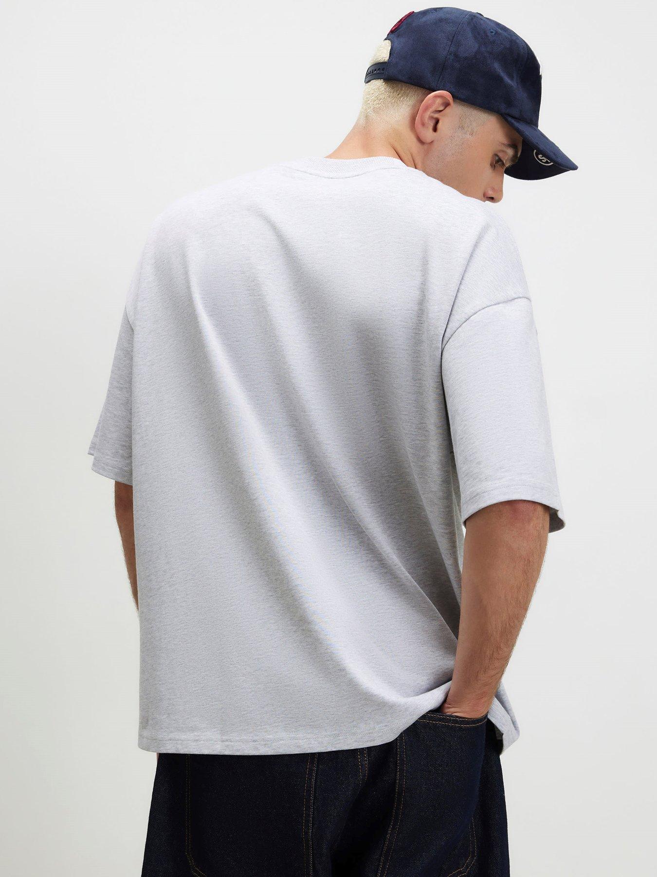 Image 2 of 4 of River Island Oversized Fit Cotton Heavyweight T-shirt