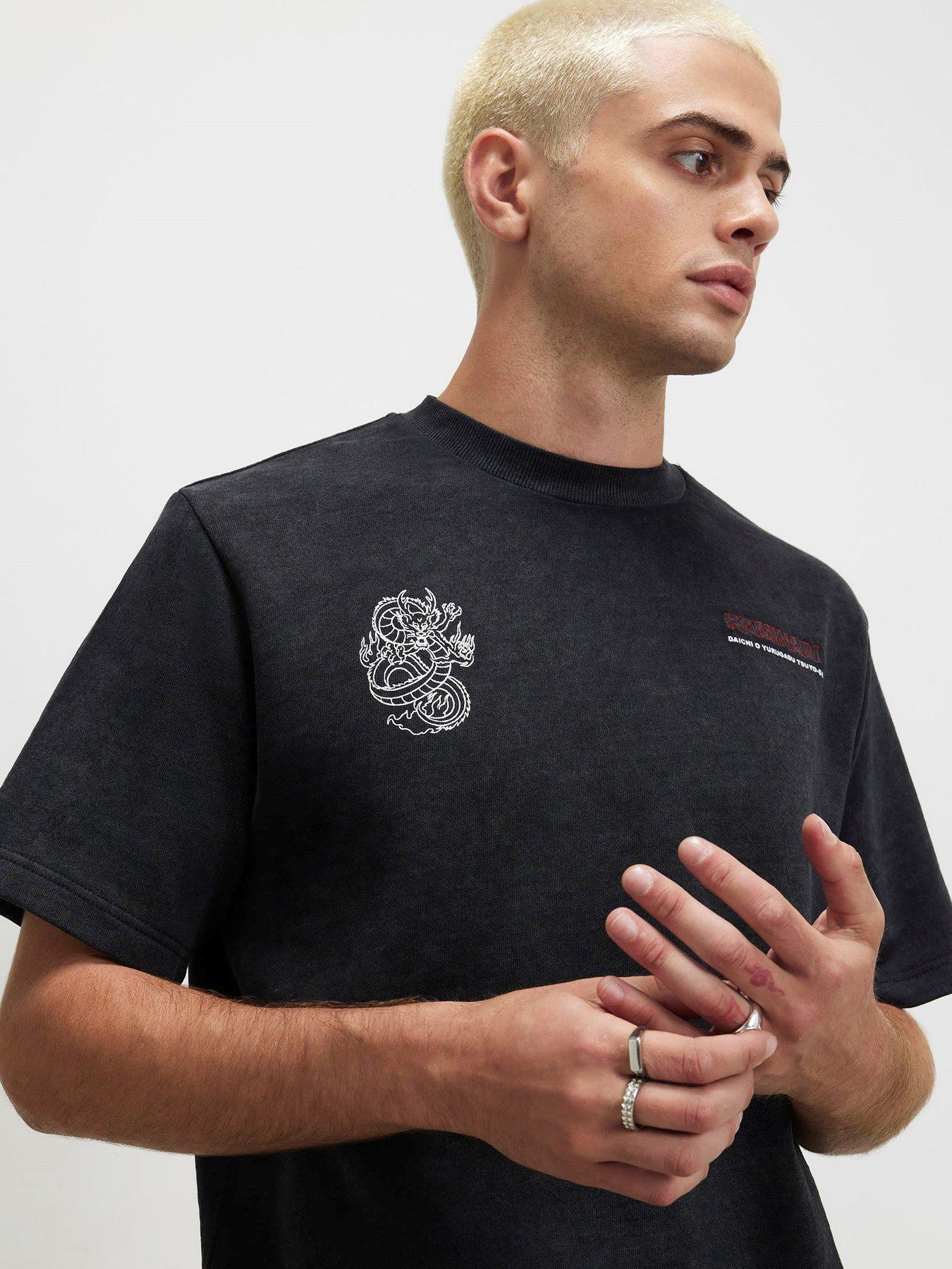 Image 1 of 4 of River Island Cotton Kaminari Dragon T-shirt