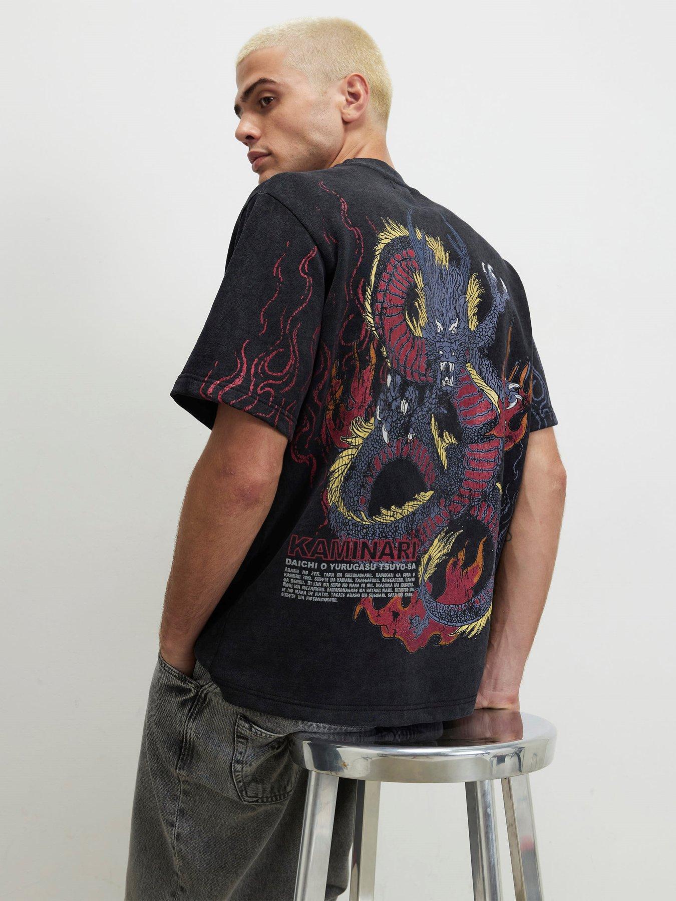 Image 2 of 4 of River Island Cotton Kaminari Dragon T-shirt
