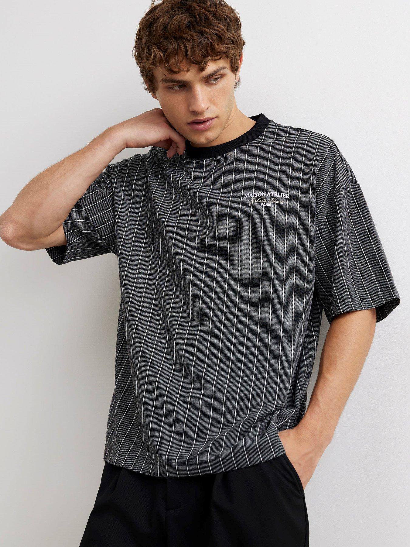 Image 1 of 4 of River Island Cotton Stripe Maison T-shirt