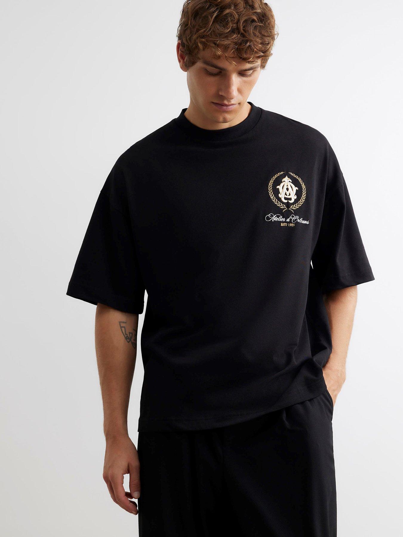 Image 1 of 4 of River Island Crest Atelier Oversized Fit T-shirt
