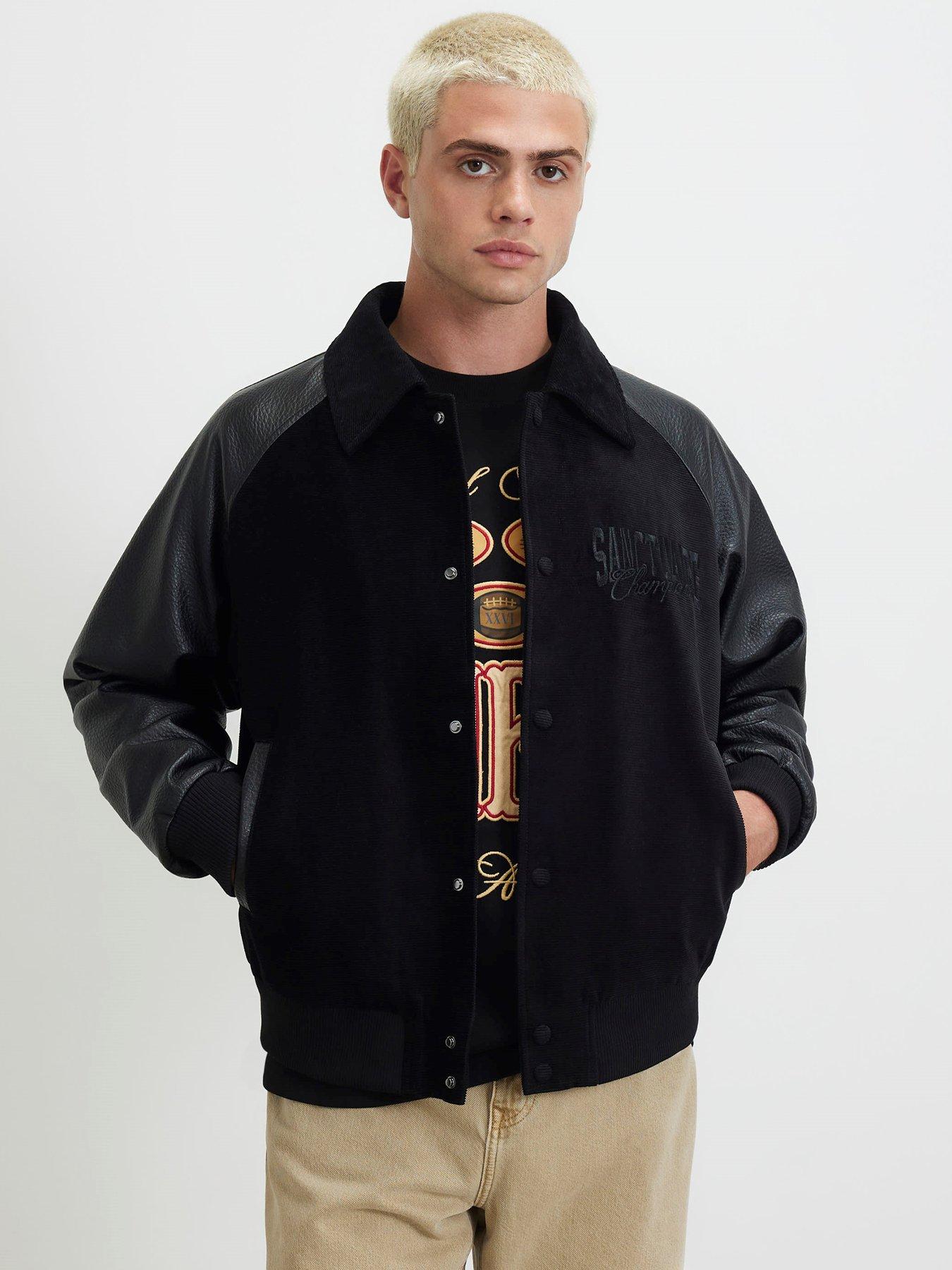 Image 1 of 4 of River Island Corduroy Sanctuaire Varsity Jacket