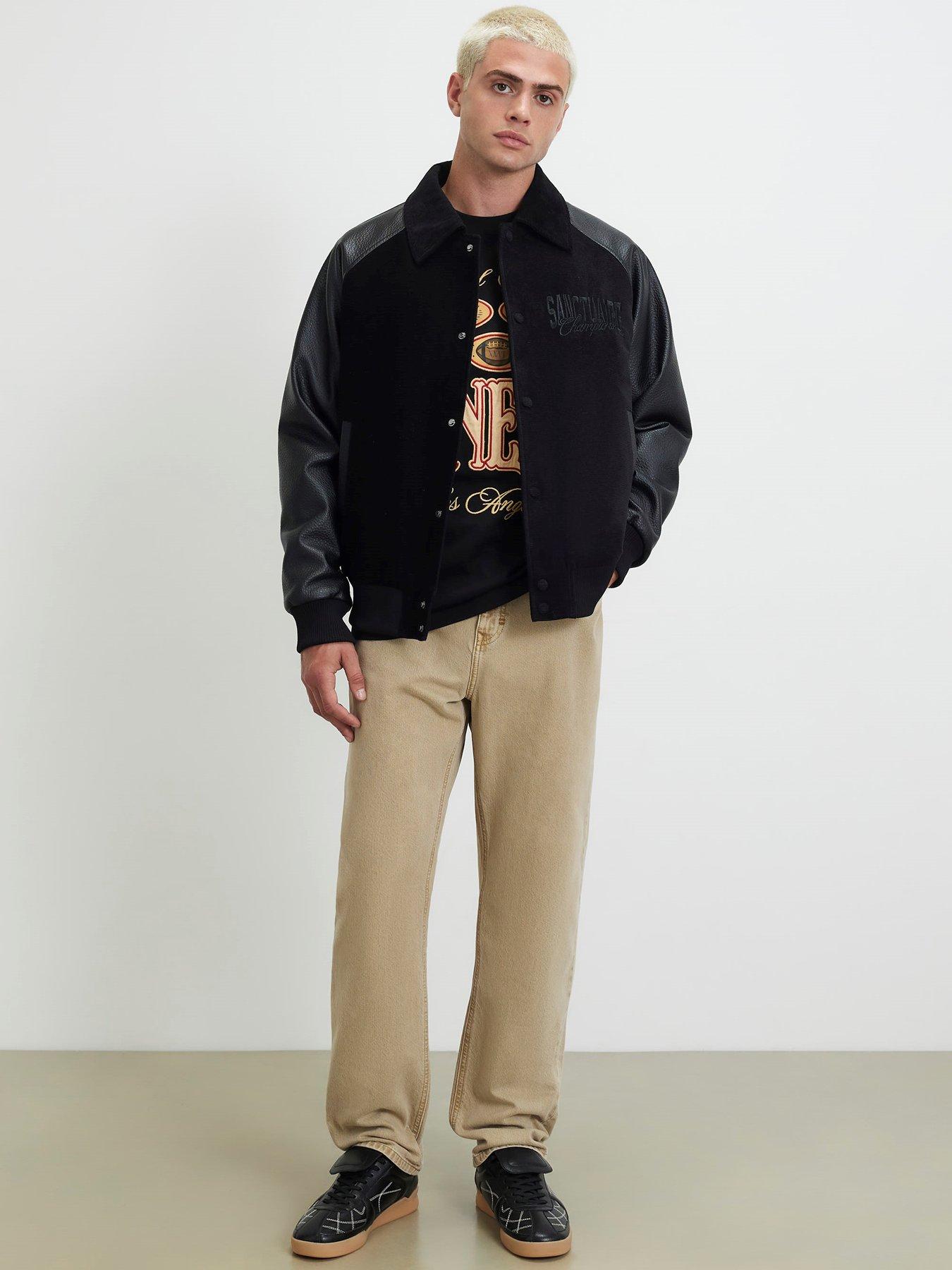 Image 3 of 4 of River Island Corduroy Sanctuaire Varsity Jacket