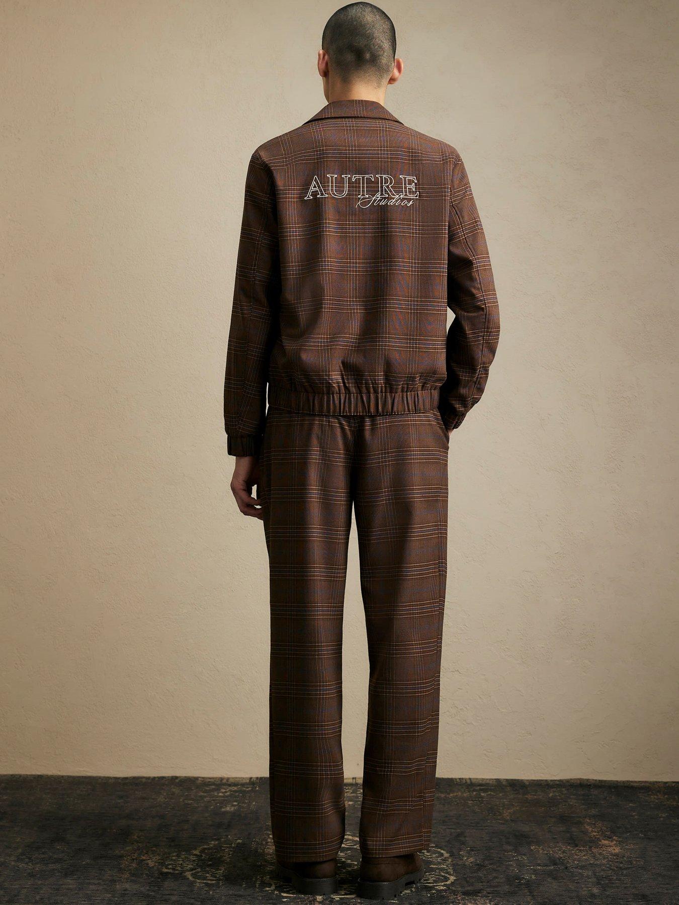Image 2 of 4 of River Island Wide Leg Check Suit Trousers