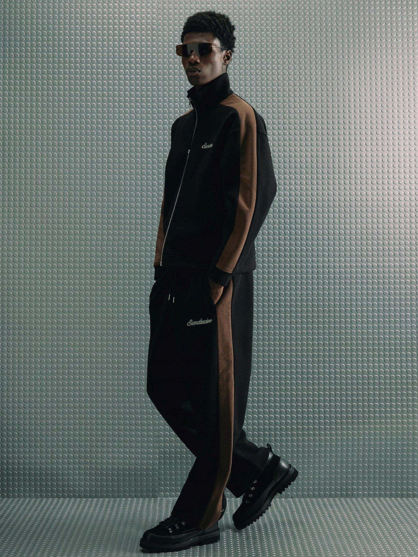 Image 3 of 4 of River Island Regular Fit Corduroy Sanctuaire Jogger - Black