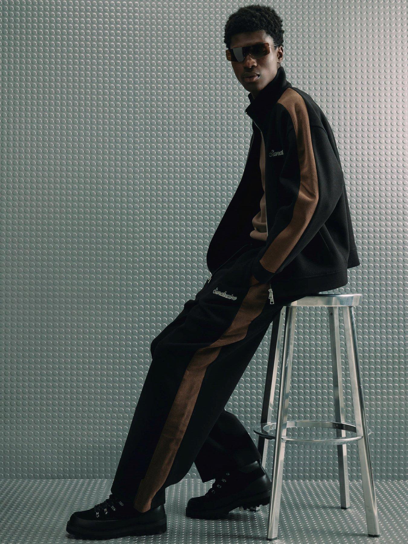Image 4 of 4 of River Island Regular Fit Corduroy Sanctuaire Jogger - Black