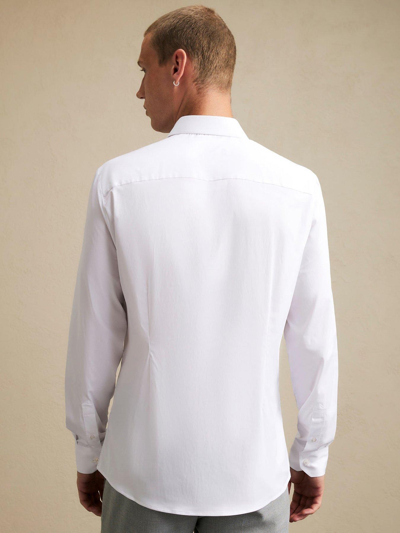 Image 2 of 4 of River Island Muscle Fit Comfort Stretch Shirt - White
