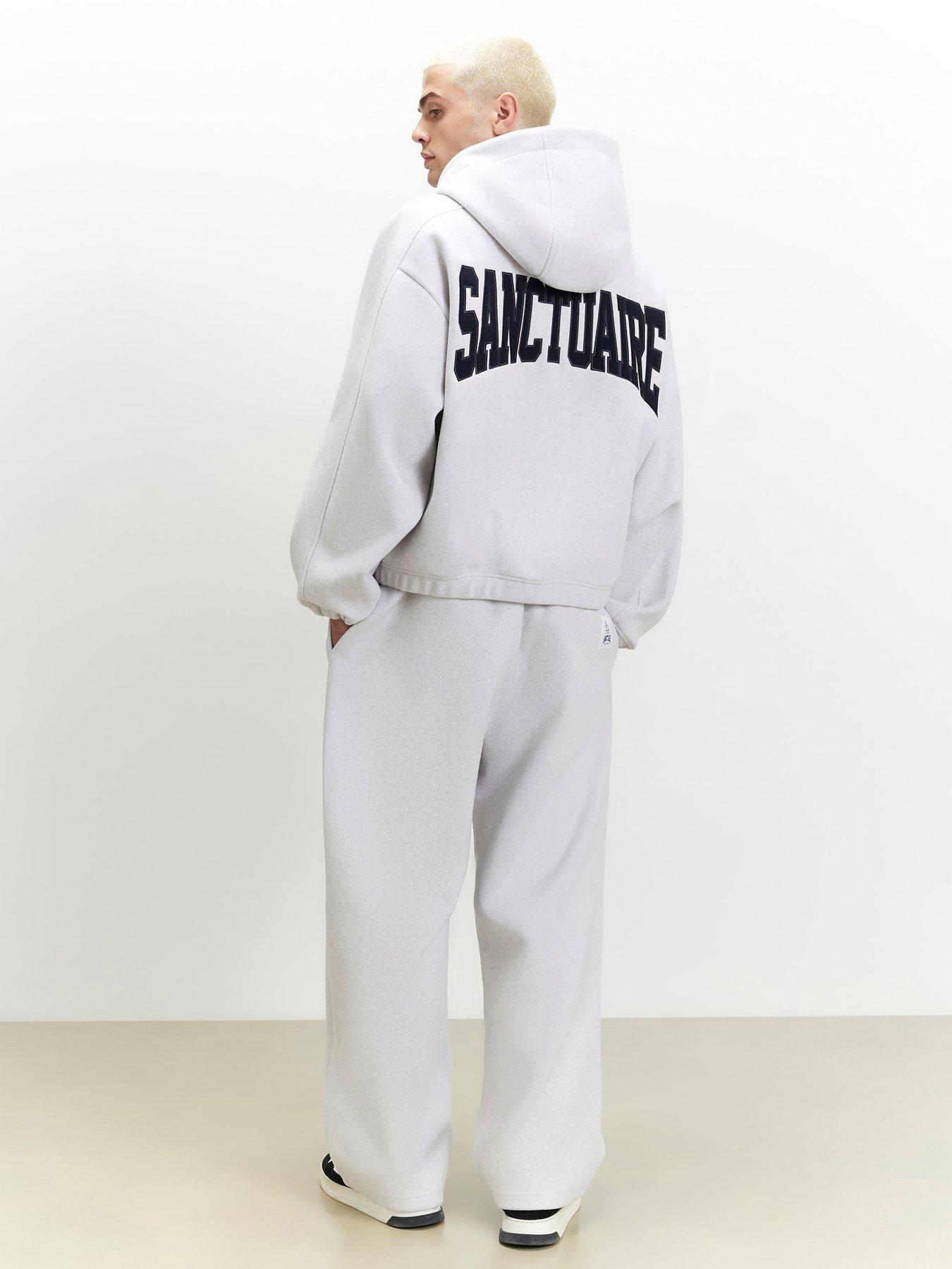 Image 2 of 4 of River Island Sanctuaire Badge Wide Leg Joggers - Grey
