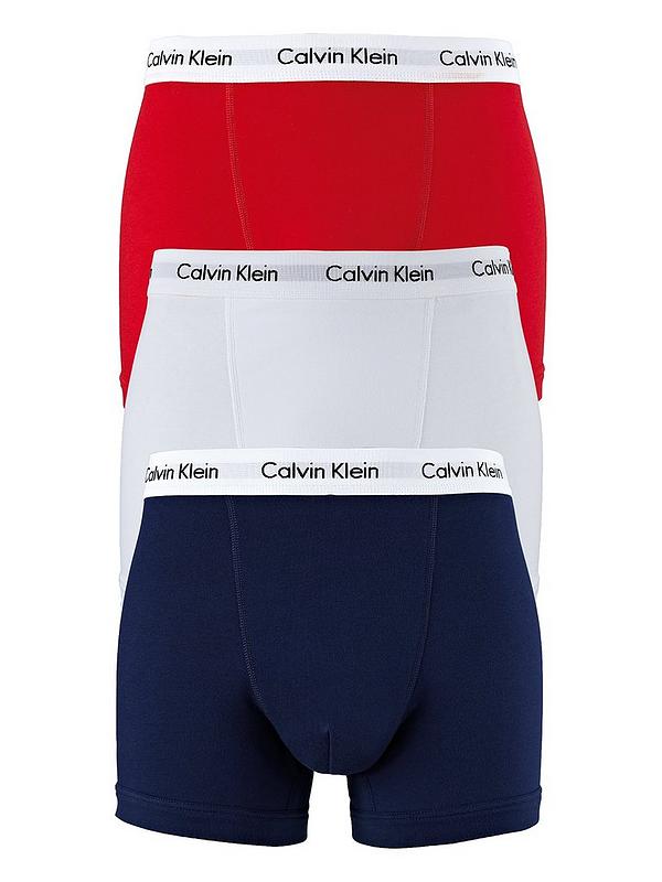 Calvin Klein 3 Pack of Trunks - Red/White/Navy 