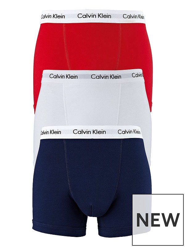 Calvin Klein 3 Pack of Trunks - Red/White/Navy