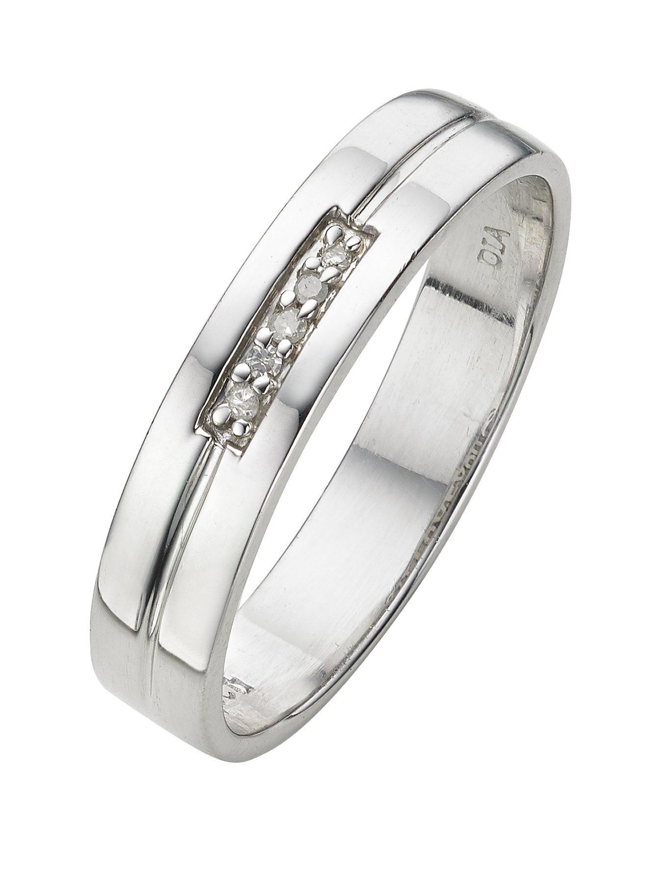 Mens wedding rings on sale white gold with diamonds