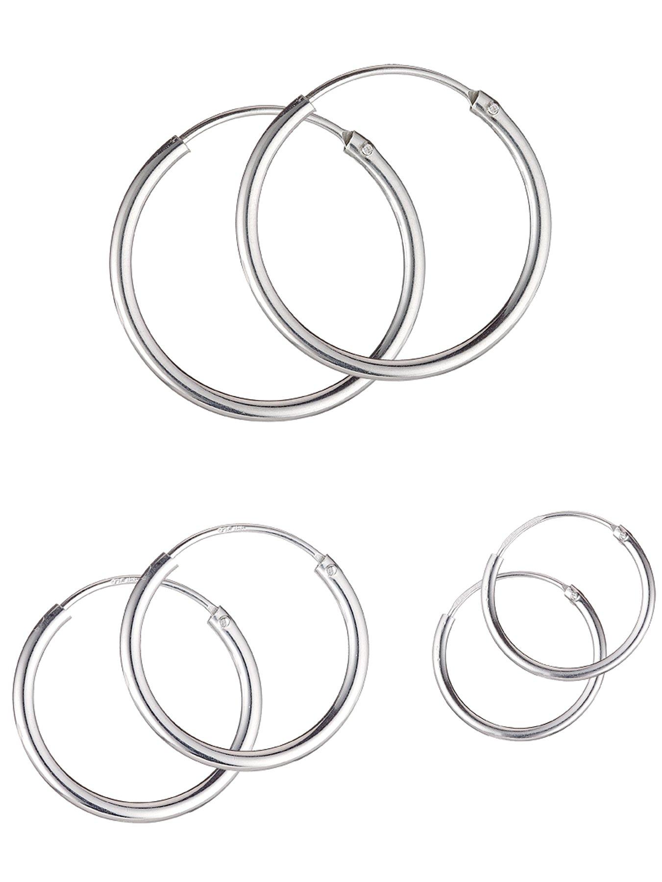 Sterling silver sale hoop set